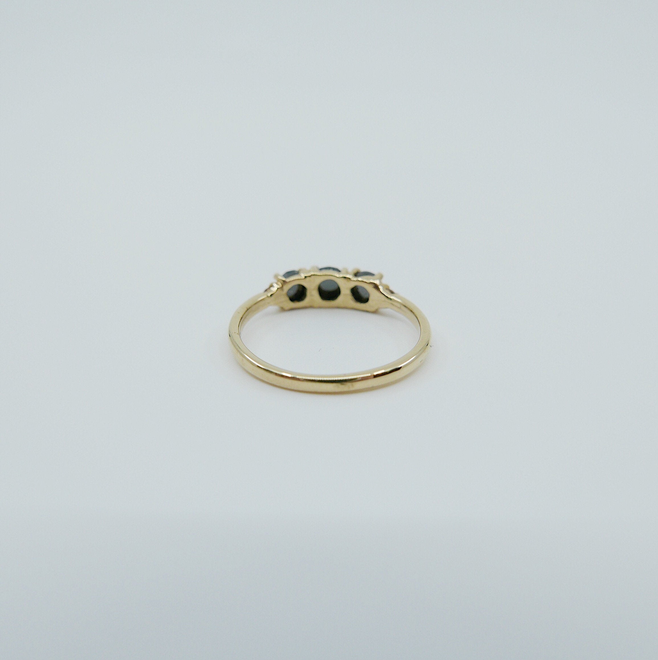 Hailey Rose Cut Black Diamond Five Stone Ring, 5 stone band, Black Diamond ring, 14k gold stone ring, five stone ring, rose cut ring