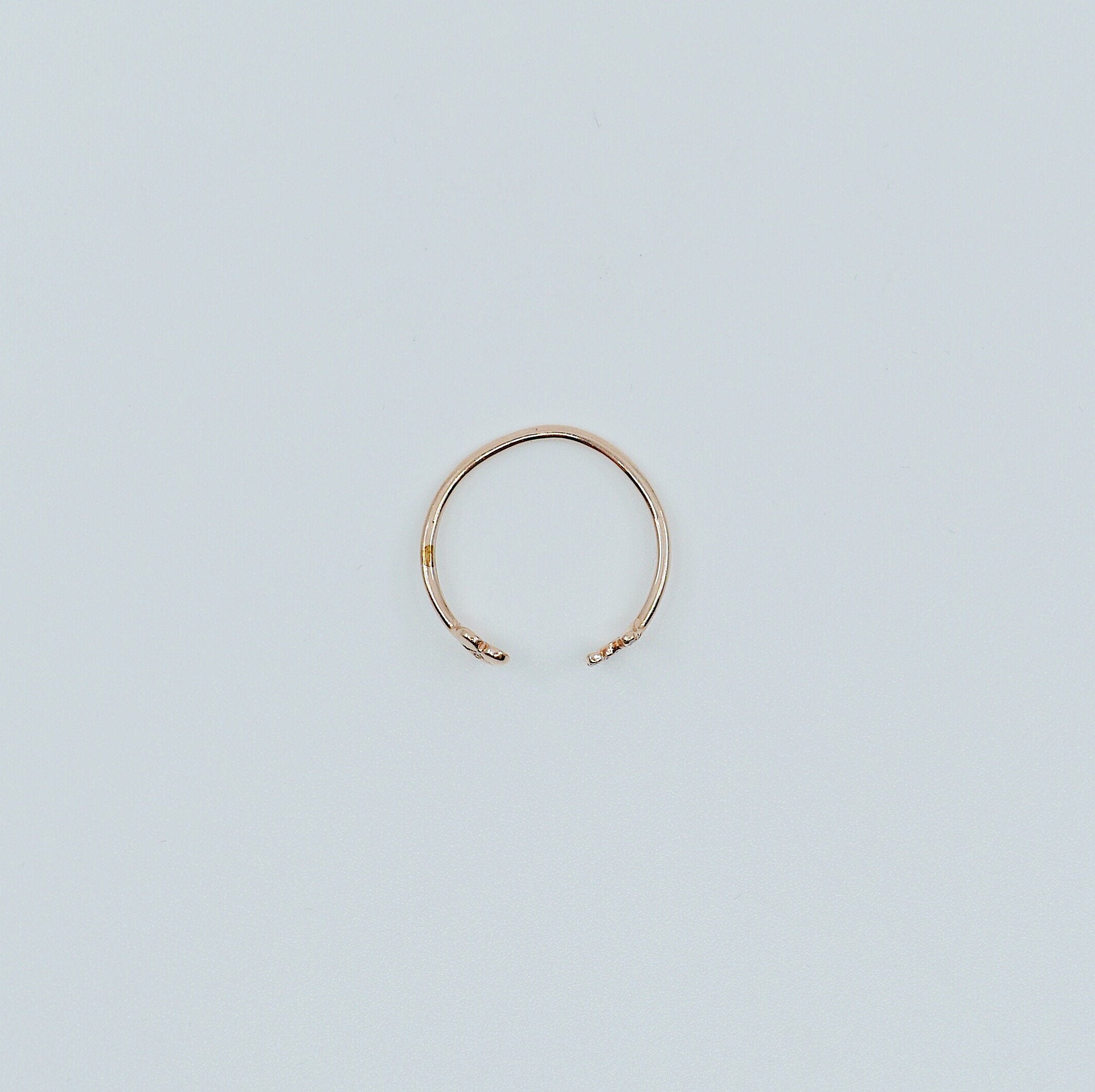 Love U Ring, 14k love you open ring, heart you cuff ring, 14k open diamond ring