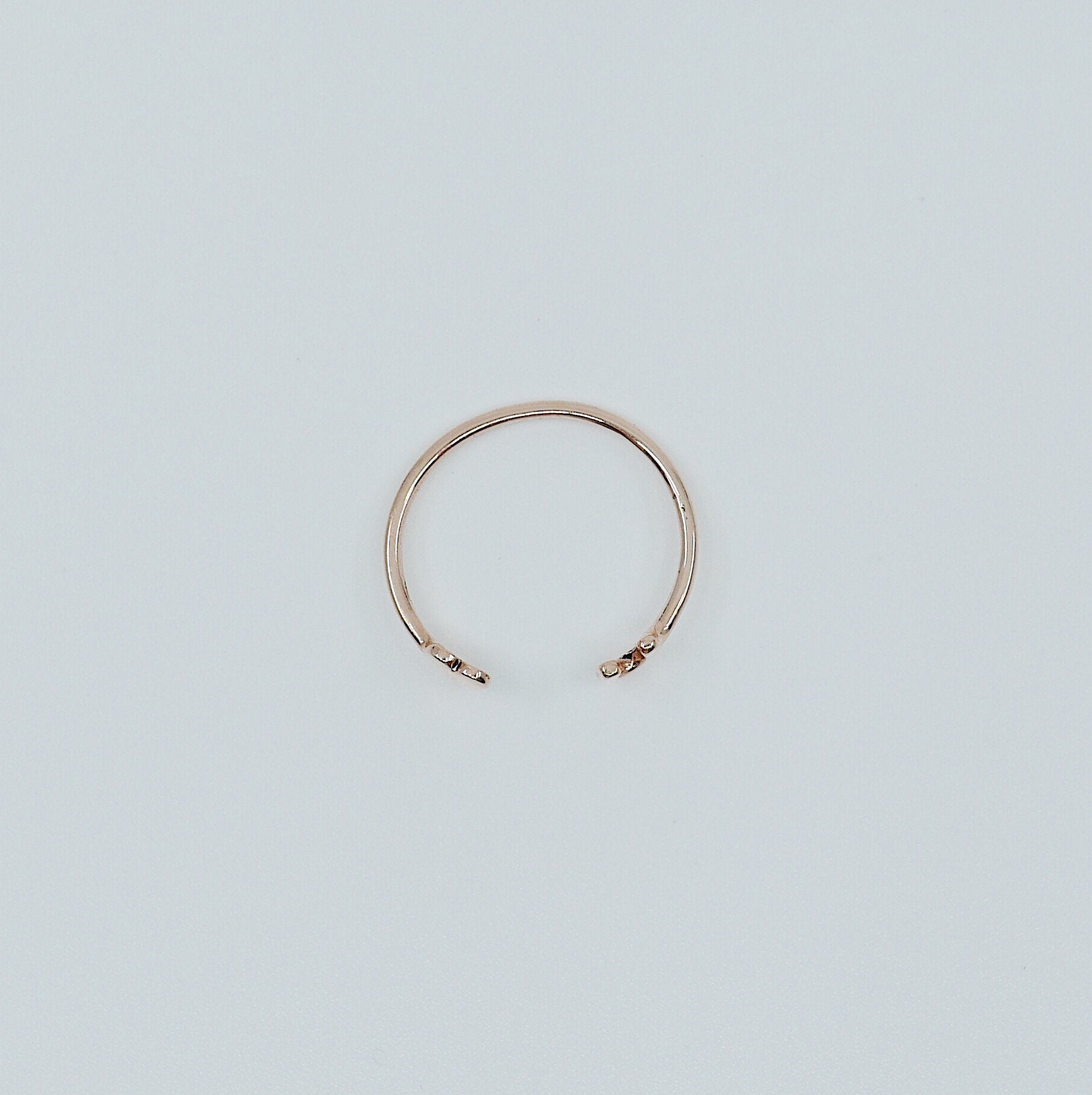 Love U open cuff ring, 14k gold heart ring, open heart ring, 14k love cuff ring, mini heart ring, stacking open ring, heart cuff ring