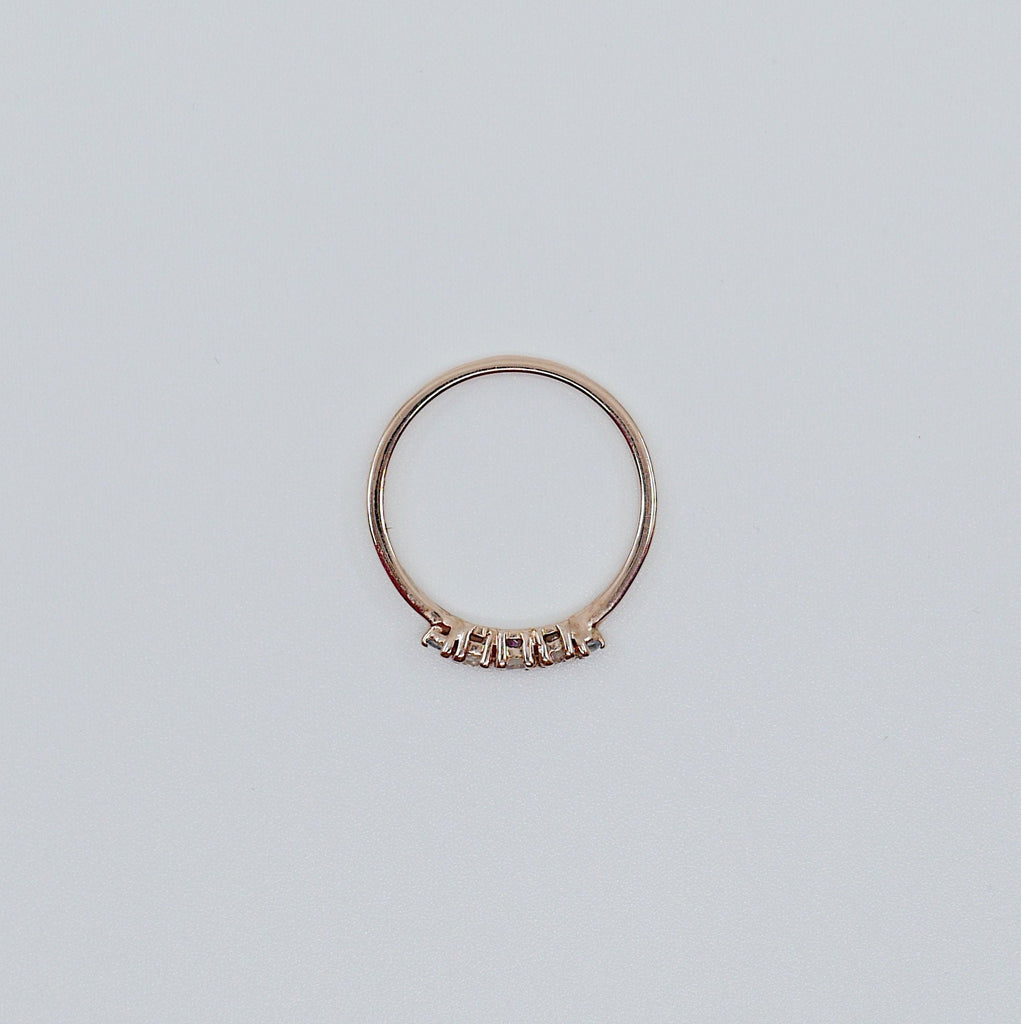 Riley moonstone and aquamarine ring, 5 stone gold ring,  Moonstone aquamarine ring, 14k gold moonstone ring, rainbow moonstone band