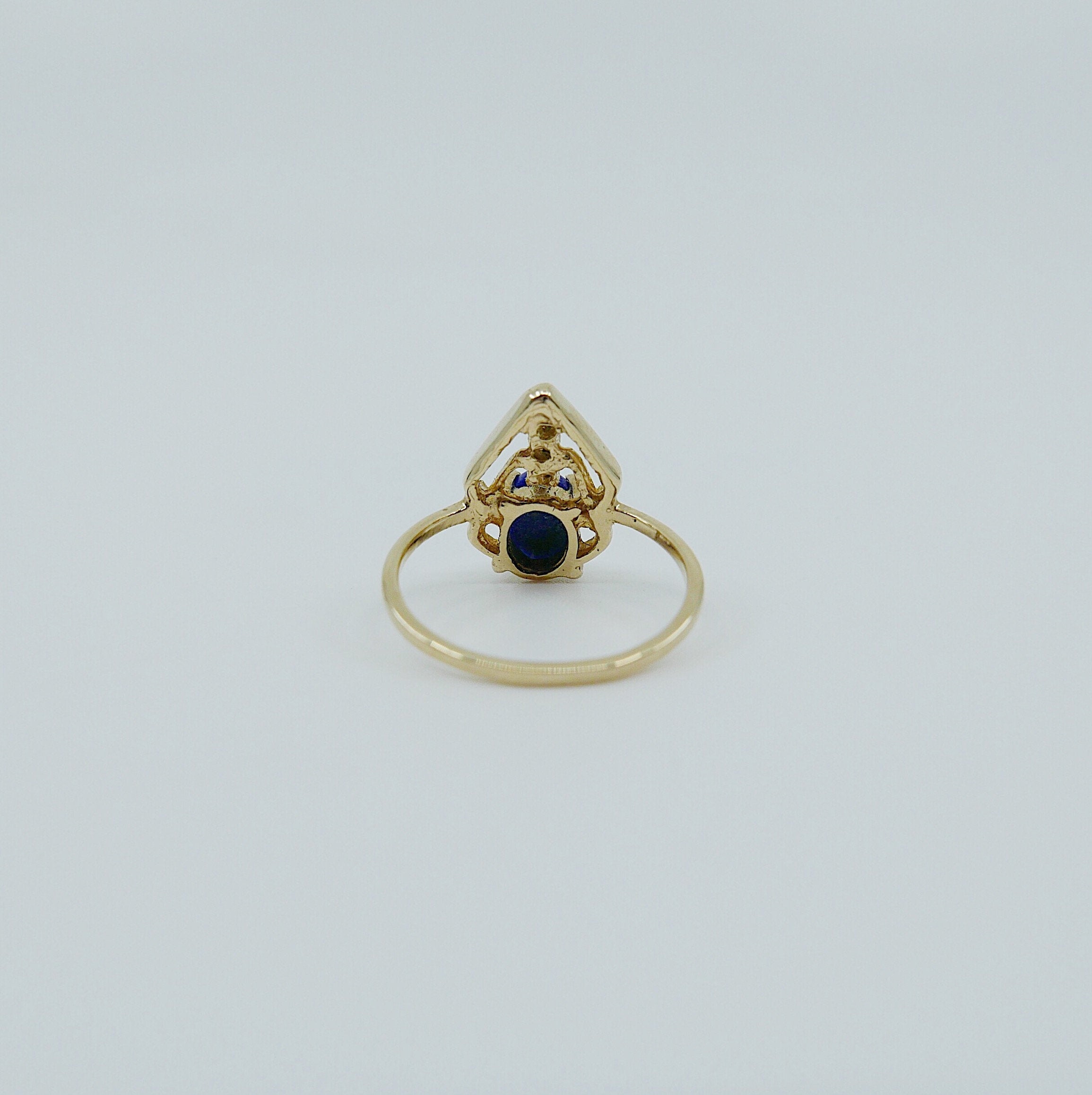 Lapis Scarab ring, Oval Lapis diamond scarab ring, geometric lapis ring, lapis bug ring, 14k gold lapis ring, champagne diamond ring