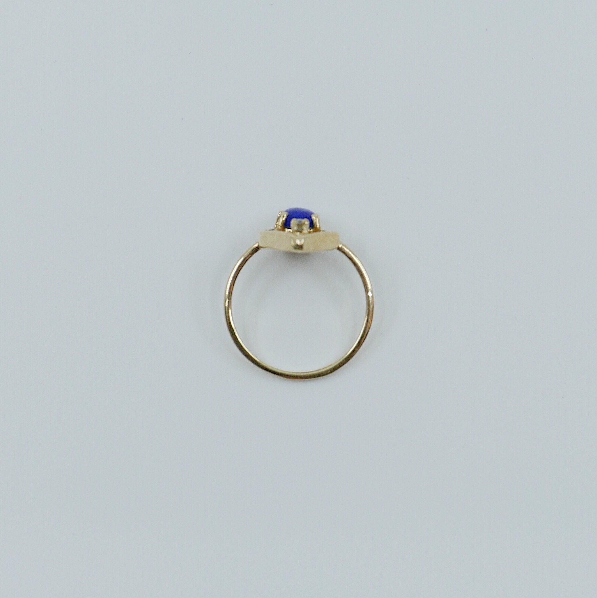 Lapis Scarab ring, Oval Lapis diamond scarab ring, geometric lapis ring, lapis bug ring, 14k gold lapis ring, champagne diamond ring