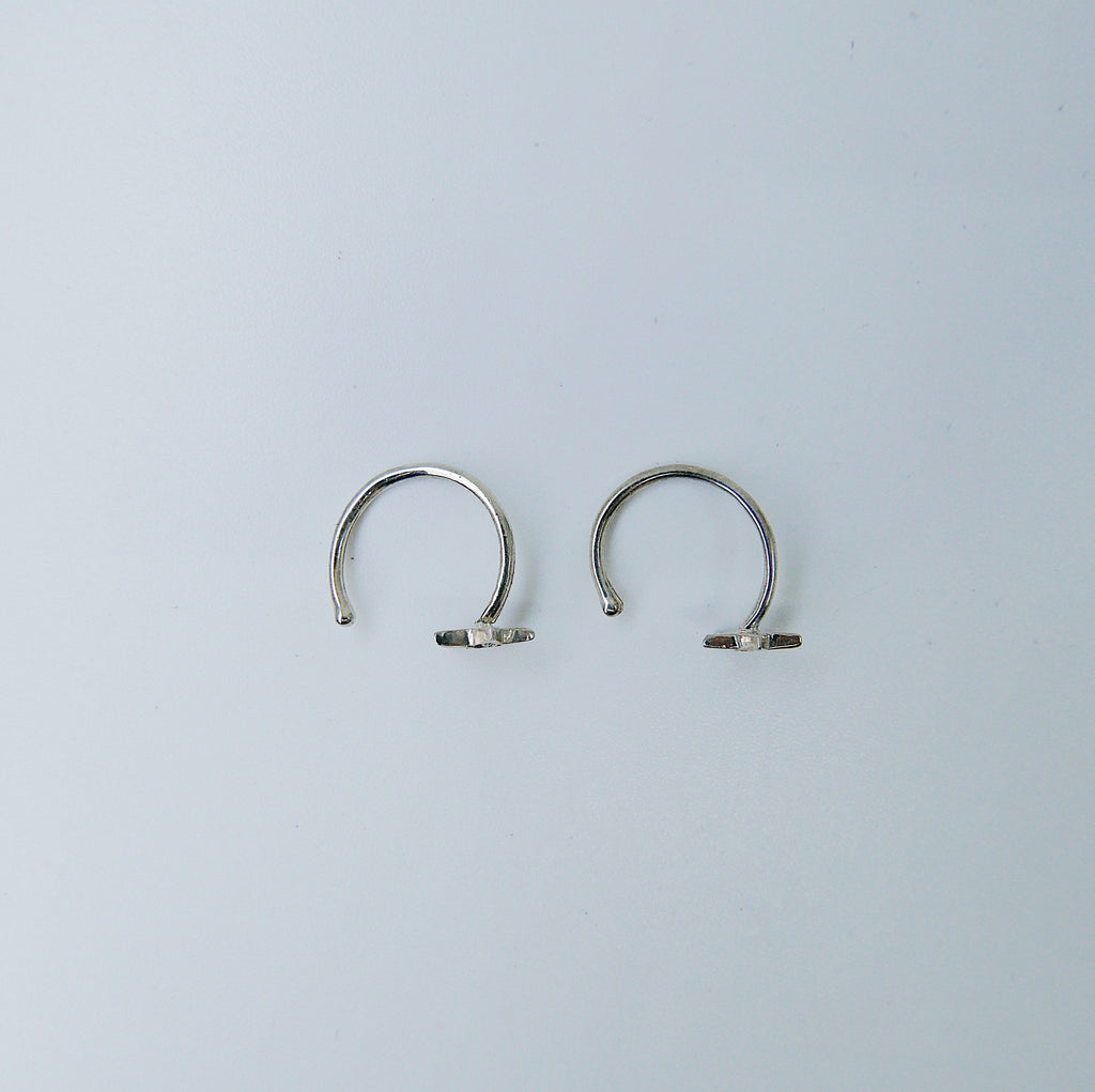 Sapphire Star Hook Earrings, star earrings, star hook, sapphire open hoop, hook earring, sapphire star earring, sterling silver cuff hook