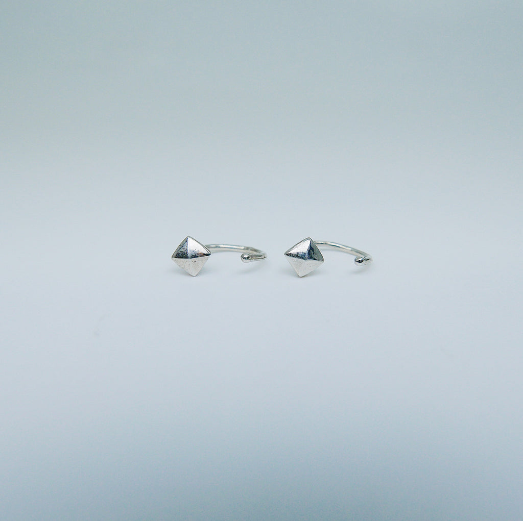 Stud Hook Earrings, stud earrings, stud hook, stud open hoop, stud hook earring, sterling silver stud earring, sterling silver cuff hook
