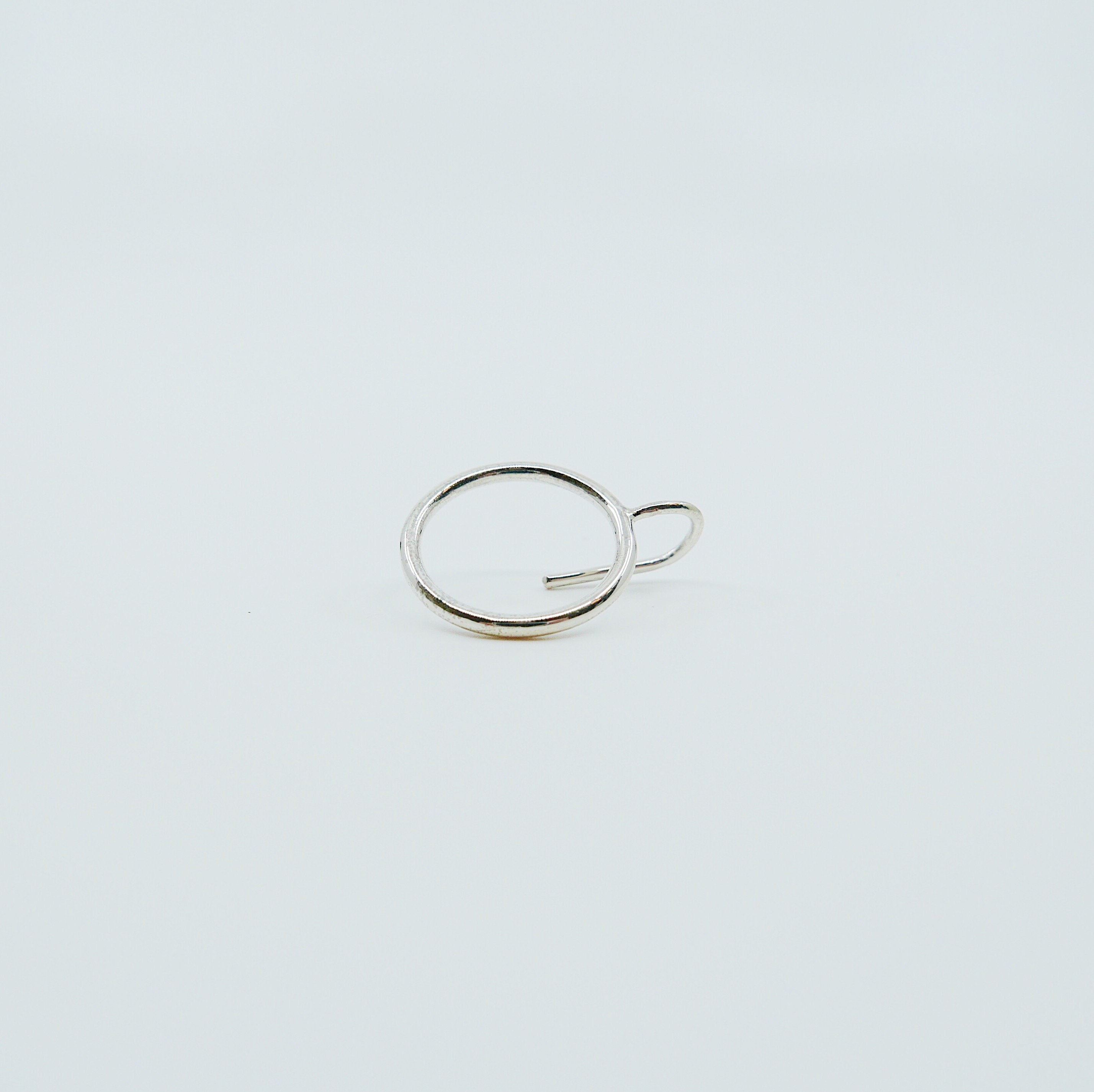 Open Hoop Earring, Open Hoop Sterling Silver Earring, Silver Hoop, Fish Hook Open Hoop Earring