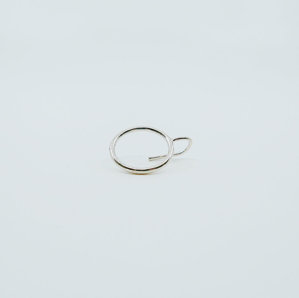 Open Hoop Earring, Open Hoop Sterling Silver Earring, Silver Hoop, Fish Hook Open Hoop Earring