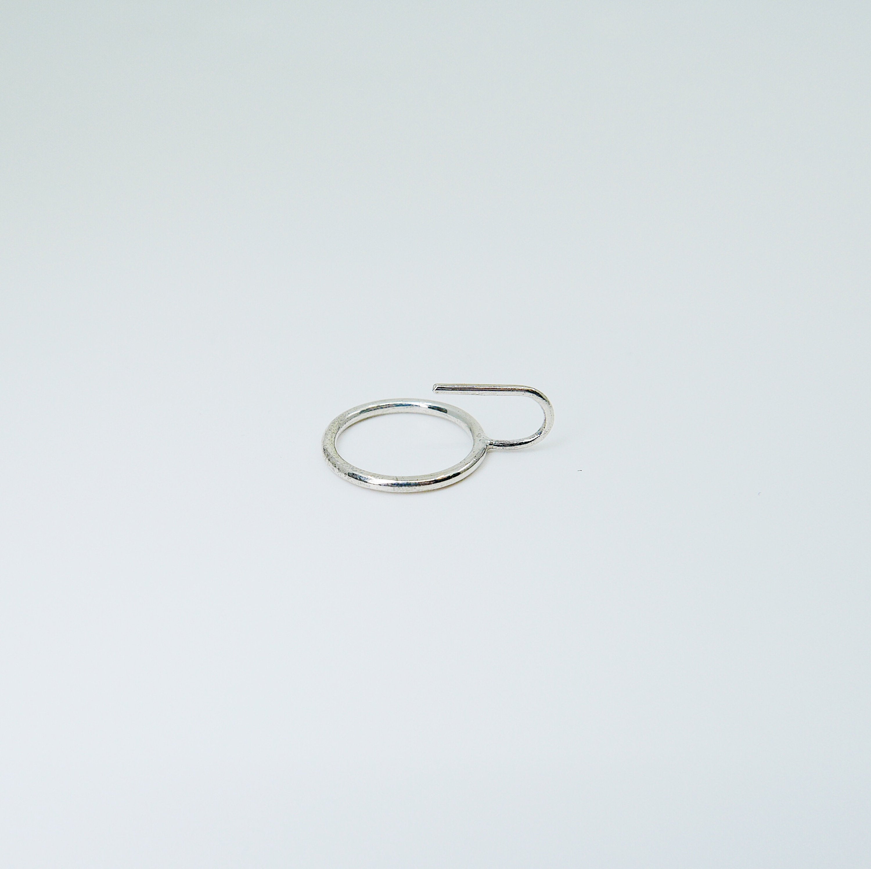 Open Hoop Earring, Open Hoop Sterling Silver Earring, Silver Hoop, Fish Hook Open Hoop Earring