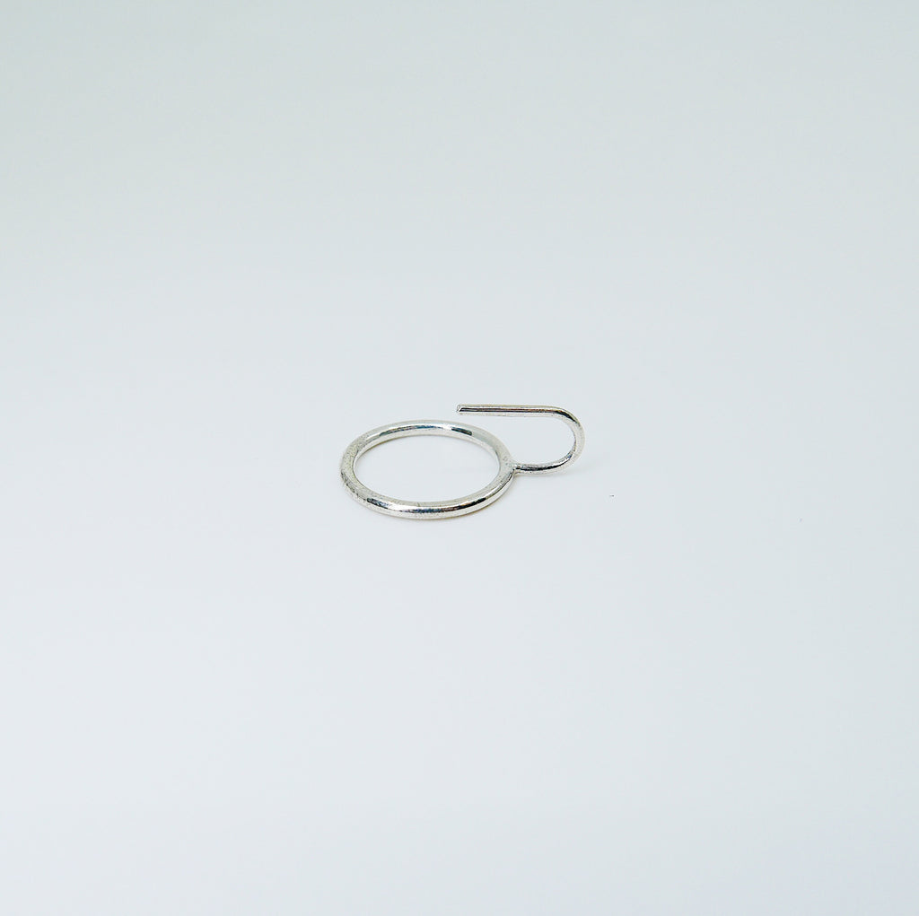 Open Hoop Earring, Open Hoop Sterling Silver Earring, Silver Hoop, Fish Hook Open Hoop Earring