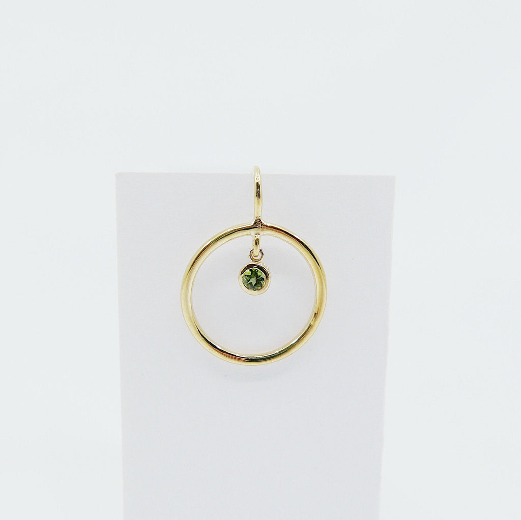 Open Hoop Green Tourmaline Earring, Open Hoop 14k Gold Earring, Tourmaline Hoop, Fish Hook Open Hoop Earring