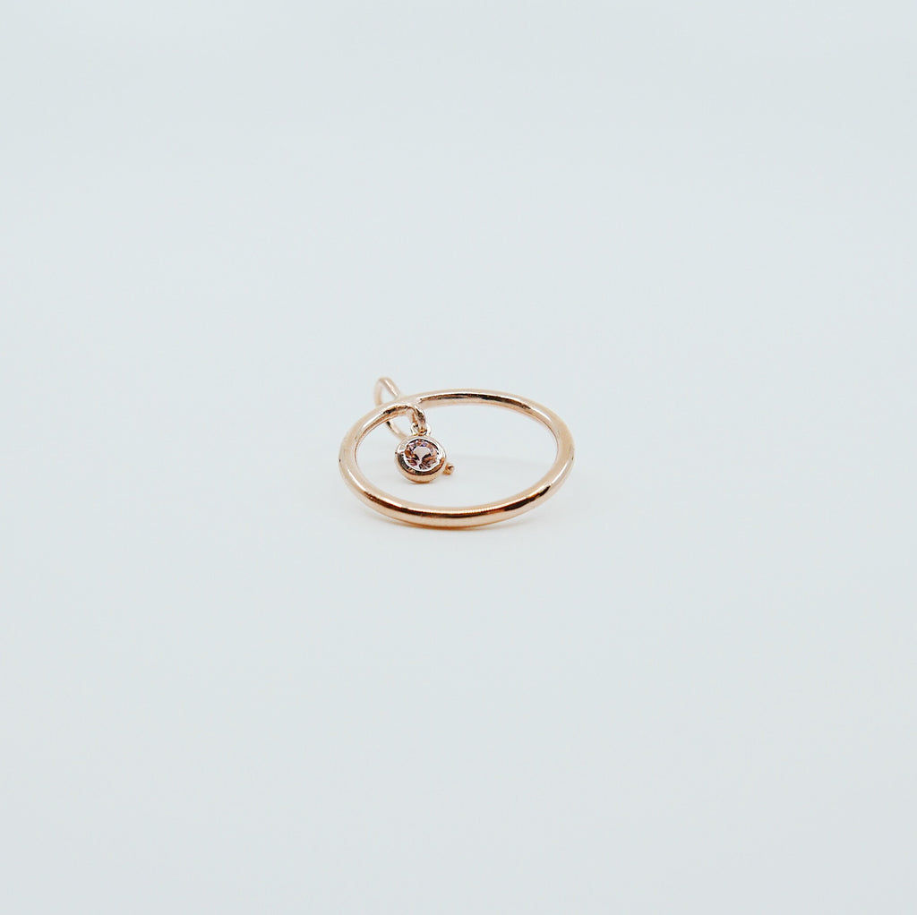 Open Hoop Pink Tourmaline Earring, Open Hoop 14k Gold Earring, Tourmaline Hoop, Fish Hook Open Hoop Earring