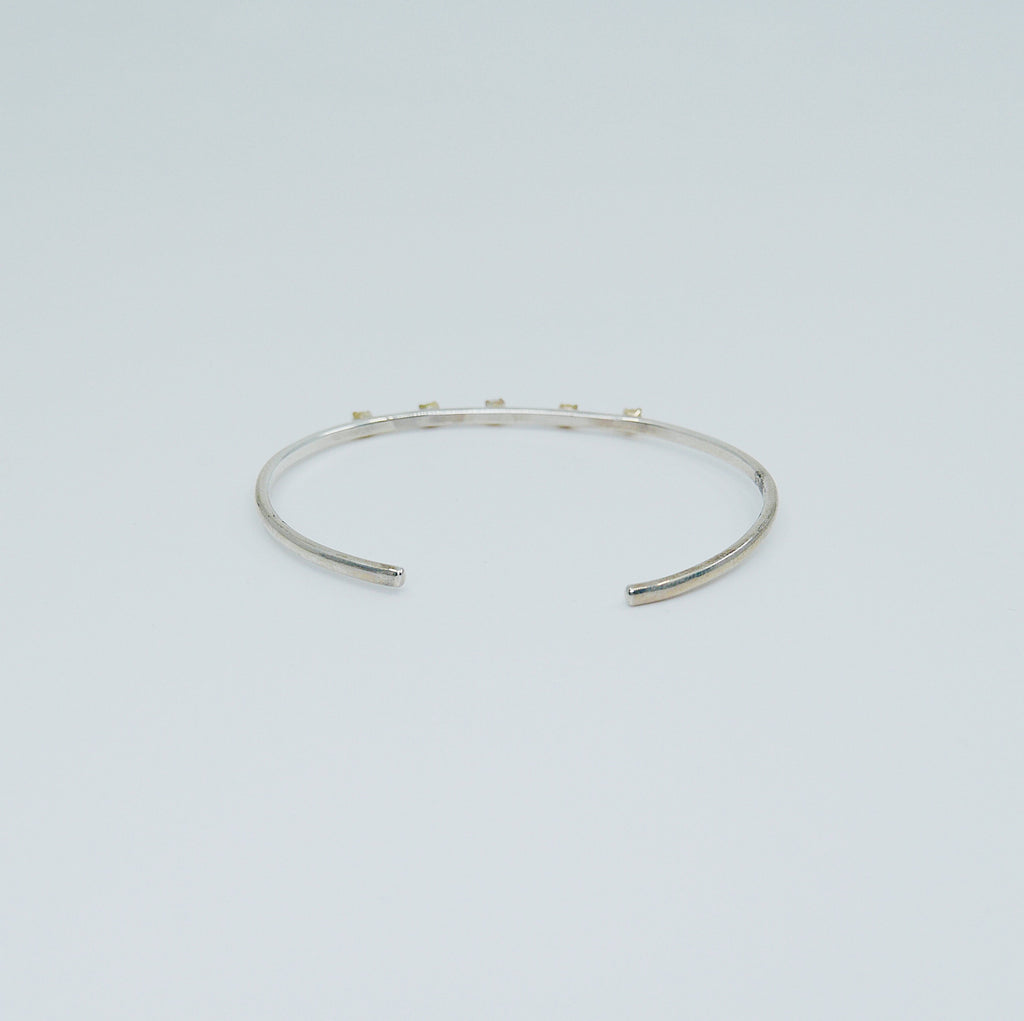 Studded Pearl Cuff Bracelet, Sterling Silver Studded Bracelet, Pearl Studded Bracelet, Two Tone Bracelet, Mixed Metals Bracelet