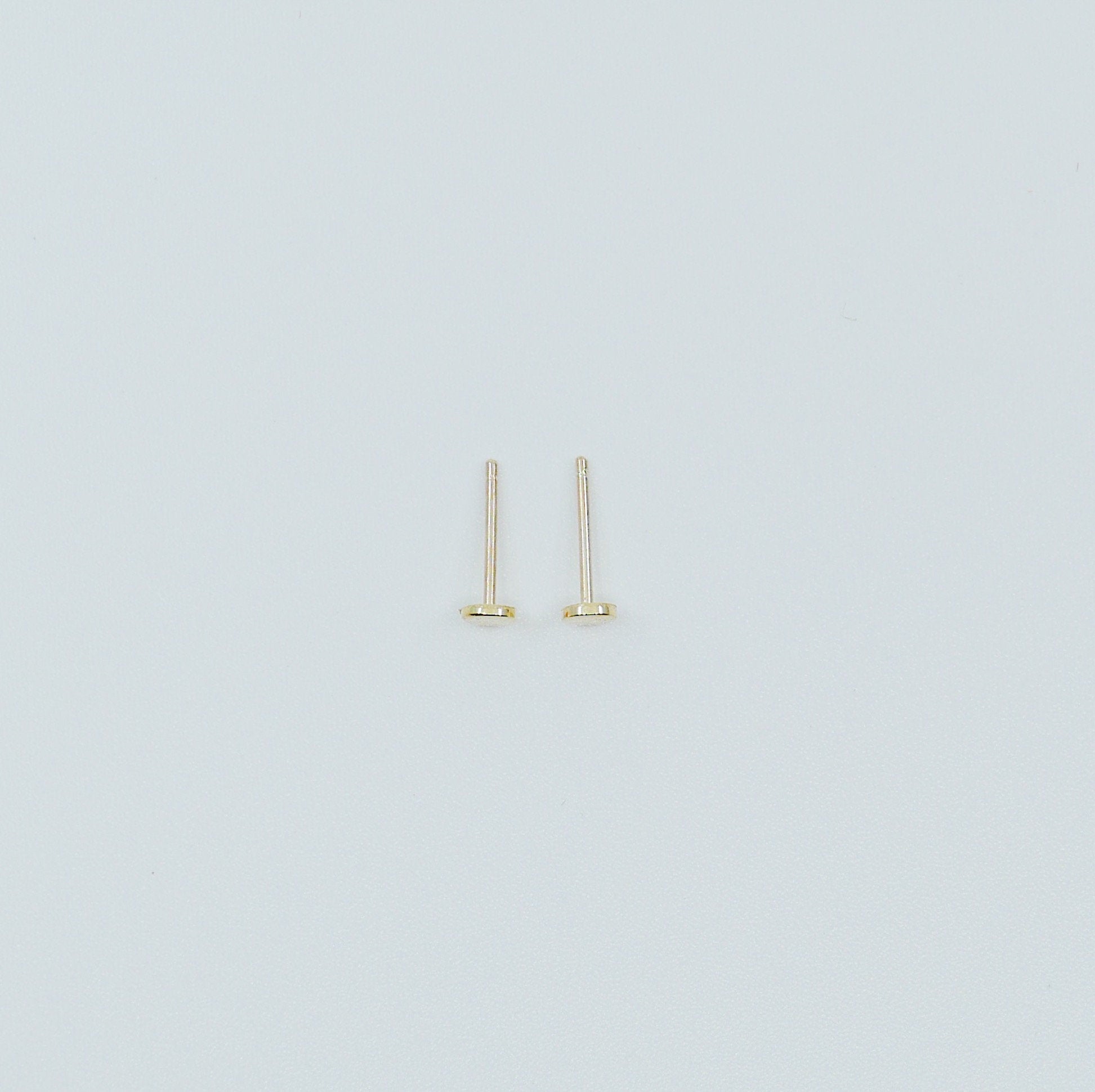 Dot Stud Earrings Small, 14k Gold Dot Stud Earrings, 14k Gold Post Earrings, Disc Stud Earrings