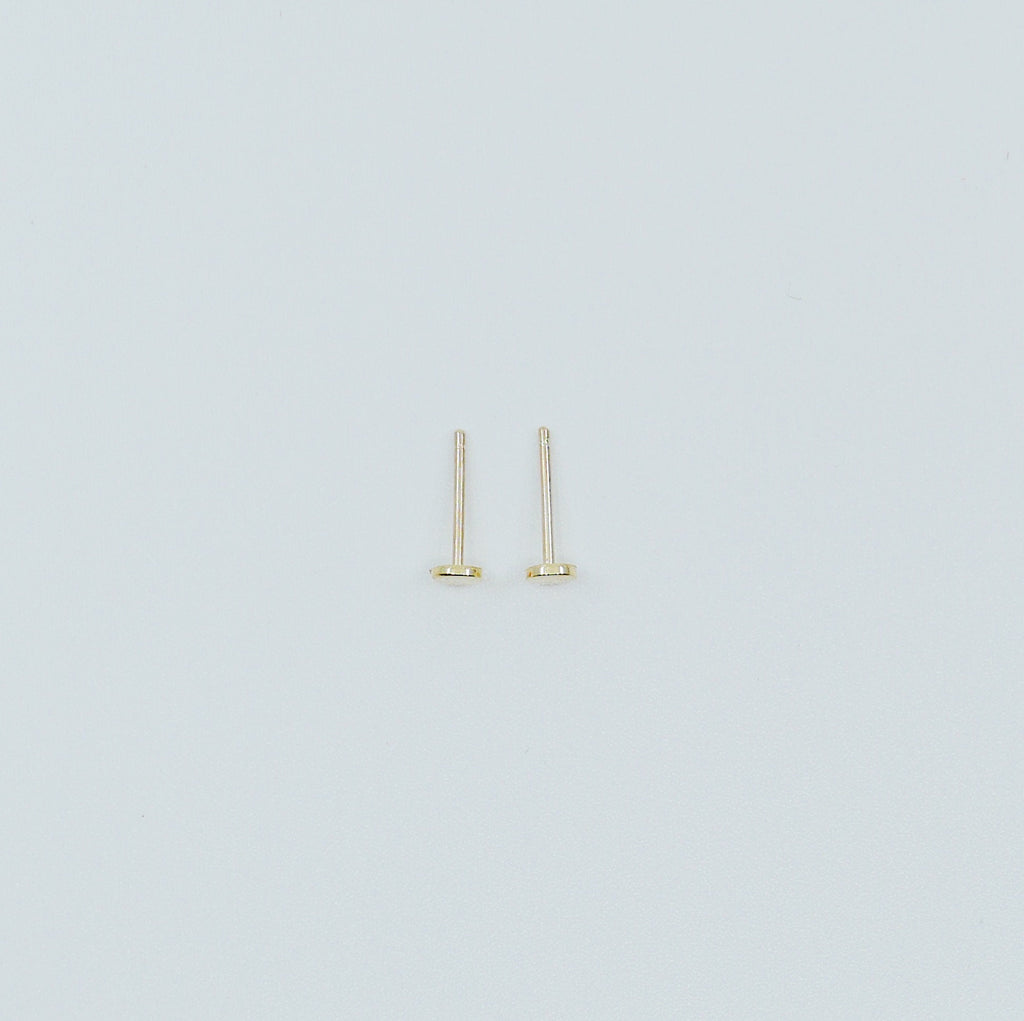 Dot Stud Earrings Small, 14k Gold Dot Stud Earrings, 14k Gold Post Earrings, Disc Stud Earrings