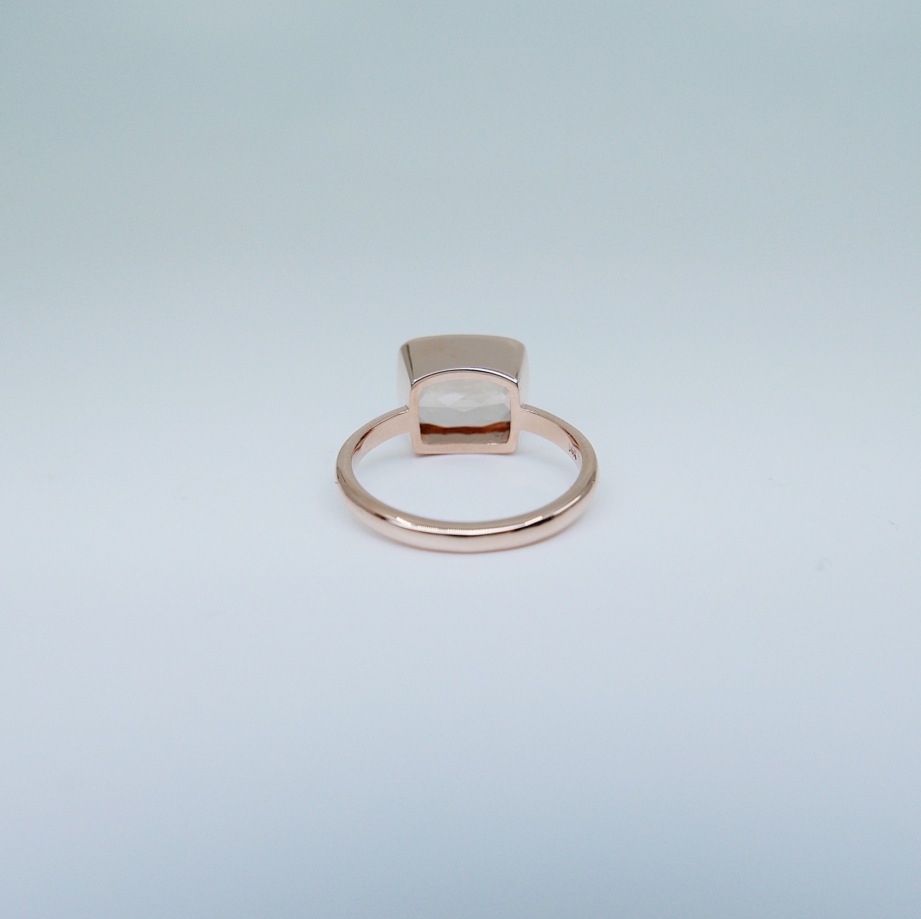 Cushion Morganite Ring, rose gold morganite ring, Rose Cut Bezel ring, statement ring, fine jewelry ring, morganite cushion rose cut ring