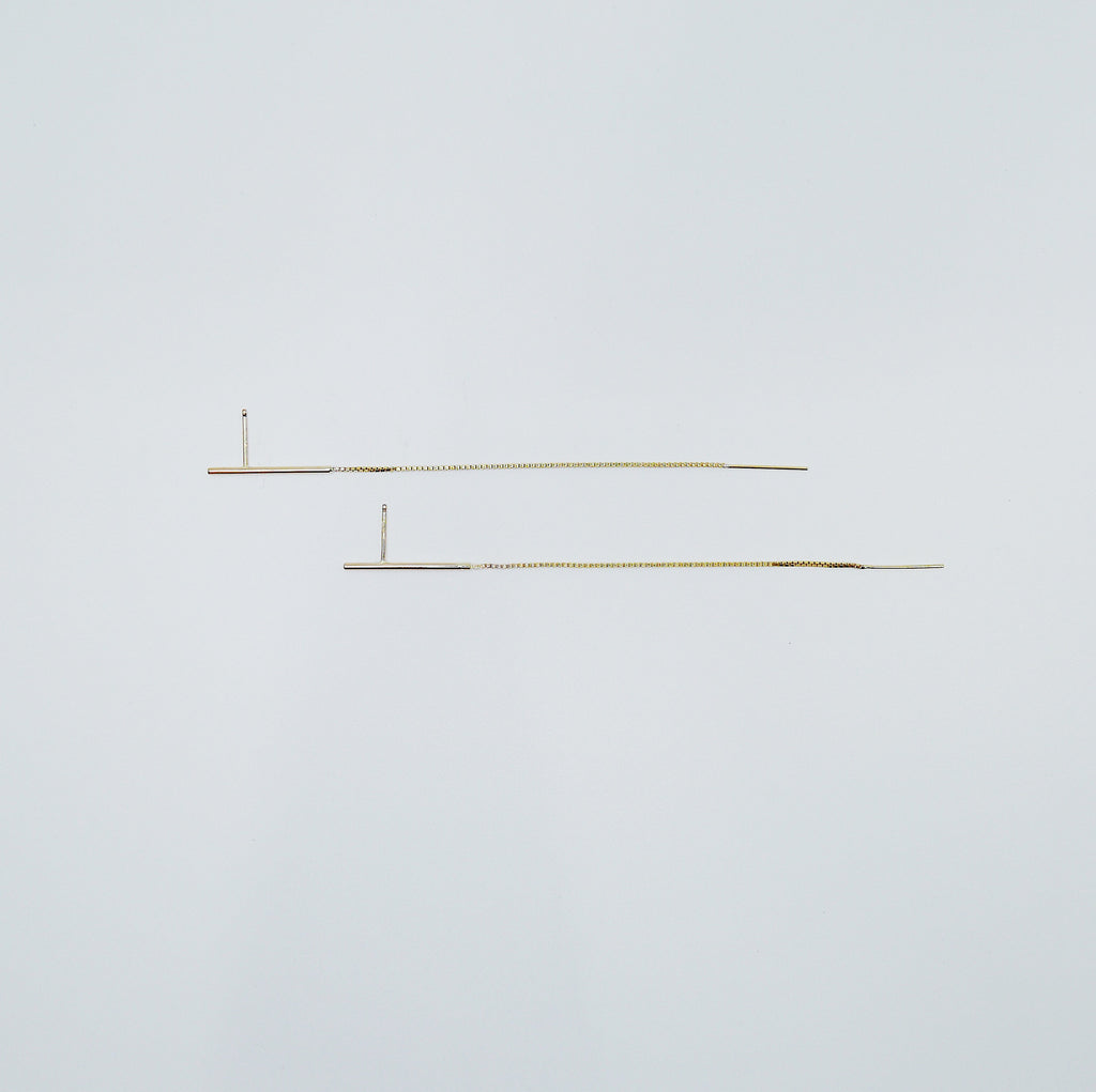 Long Chain Post Earring, Sterling Silver Long Chain Earring, Gold Filled Long Chain Earring, Gold Filled Ear Post