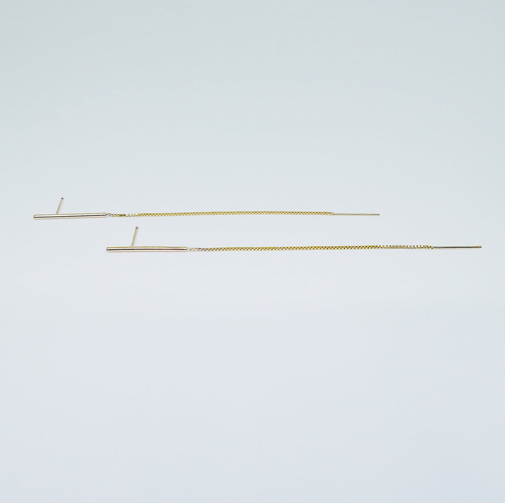 Long Chain Post Earring, Sterling Silver Long Chain Earring, Gold Filled Long Chain Earring, Gold Filled Ear Post