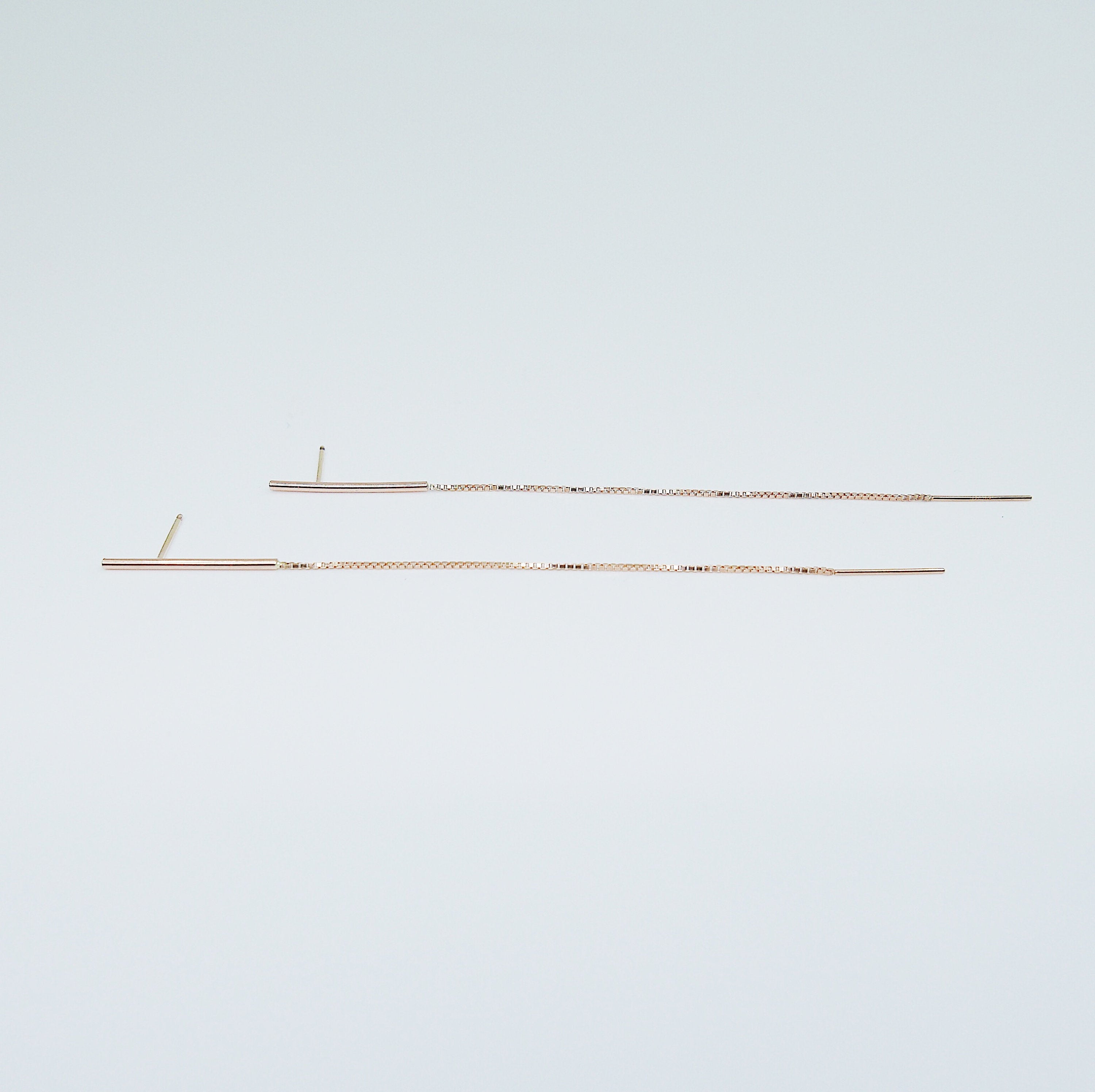 Long Chain Post Earring, Sterling Silver Long Chain Earring, Gold Filled Long Chain Earring, Gold Filled Ear Post