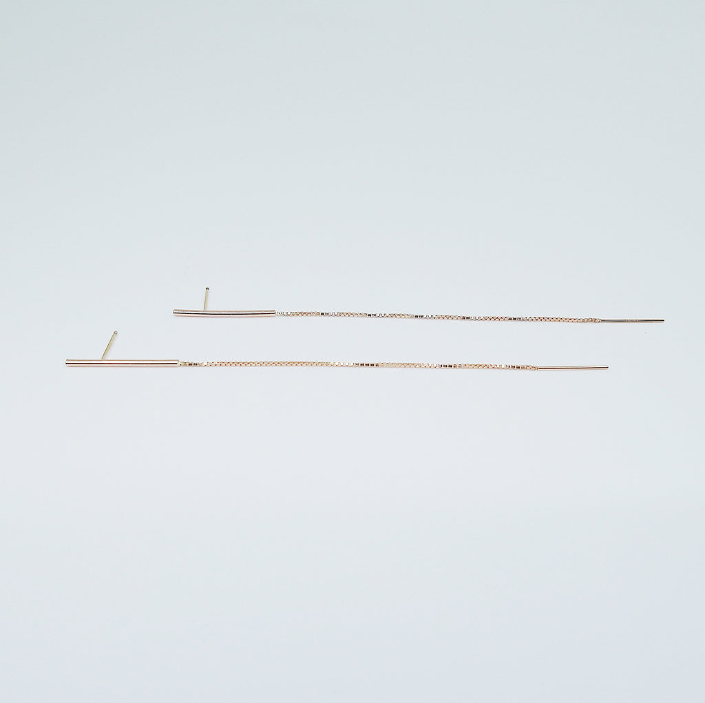 Long Chain Post Earring, Sterling Silver Long Chain Earring, Gold Filled Long Chain Earring, Gold Filled Ear Post