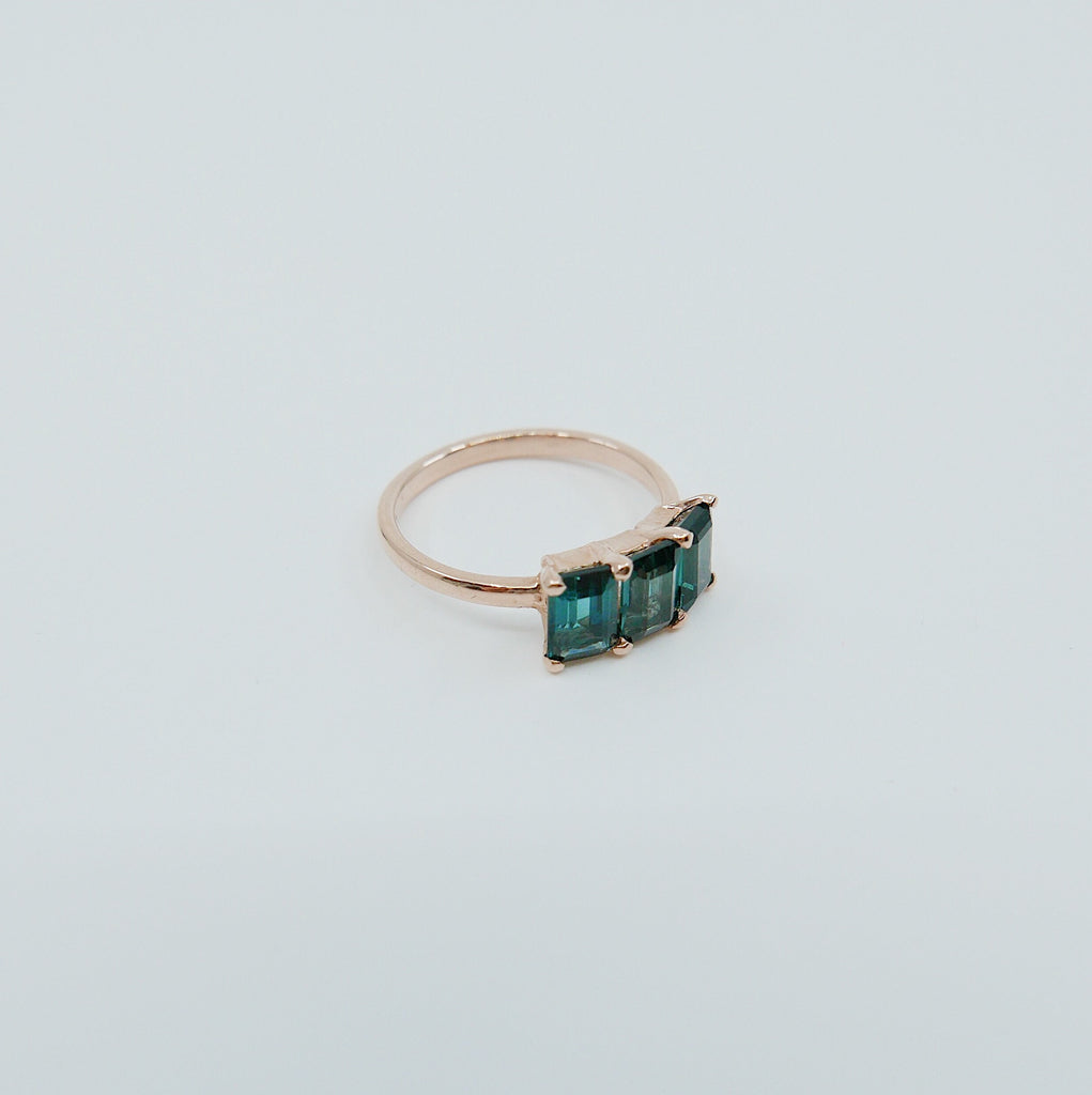 Eve Tourmaline Ring, green tourmaline emerald cut ring, tourmaline ring, statement ring, alternative bridal tourmaline, green ring