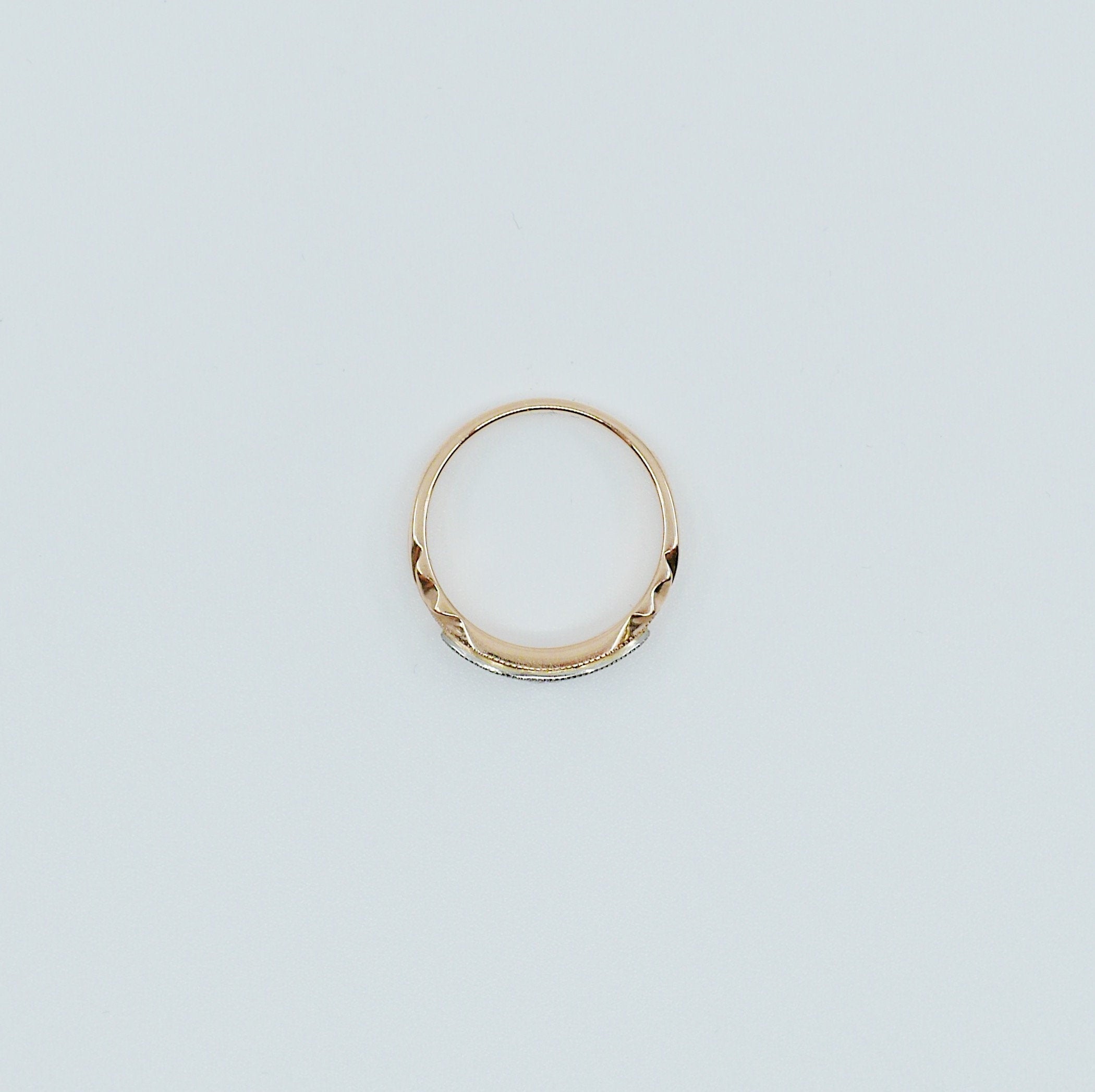 Maeve Diamond Ring, 14k gold diamond ring, two tone diamond ring, Diamond Bar ring, statement diamond ring, statement ring, vintage inspired