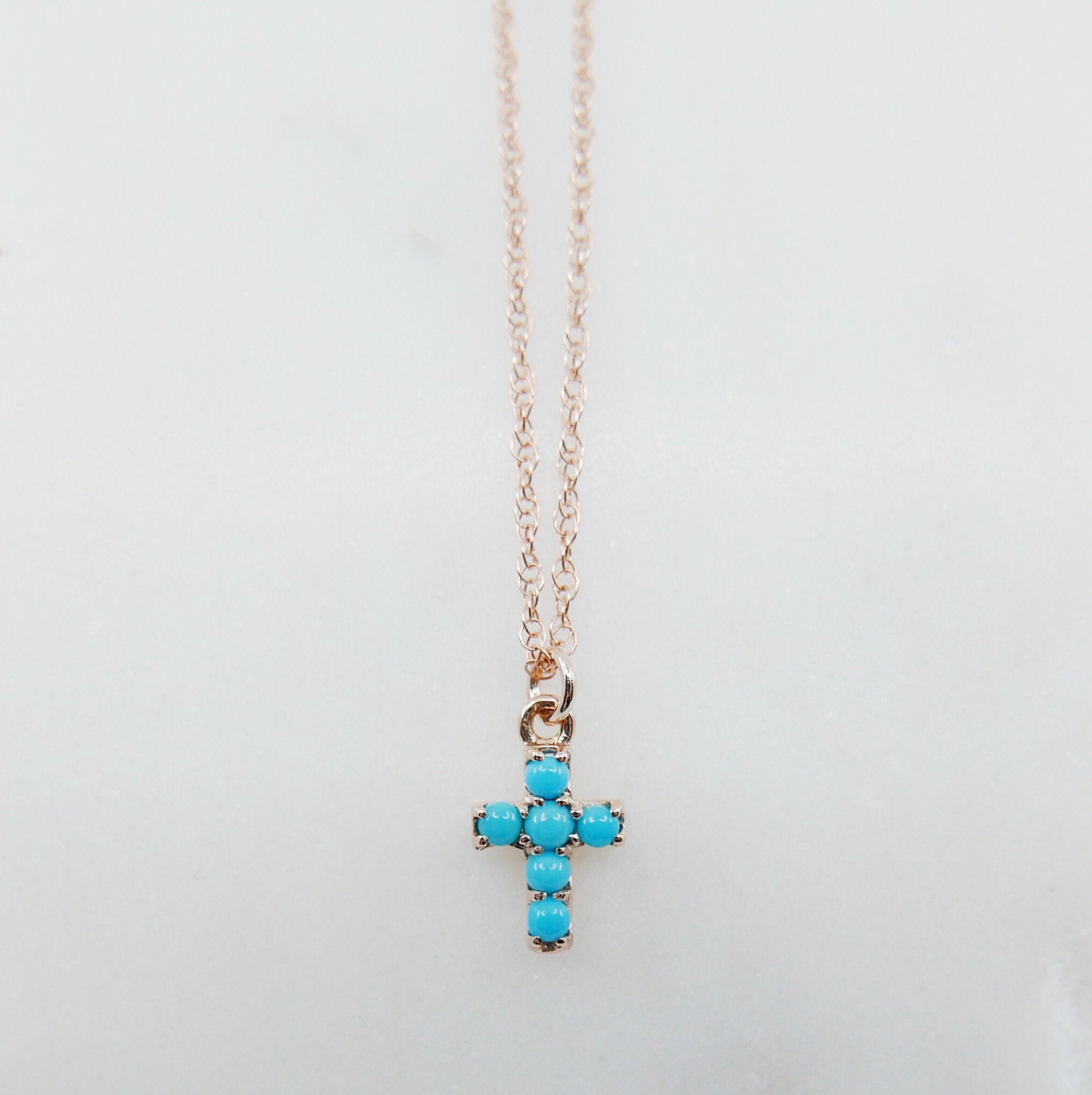 Cross Turquoise pendant charm