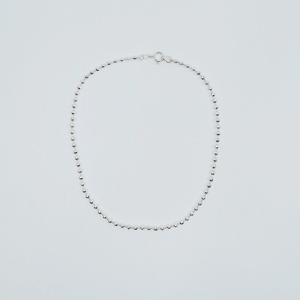 Discotheque choker, faceted ball chain choker, silver choker, diamond cut silver choker, Silver chain choker