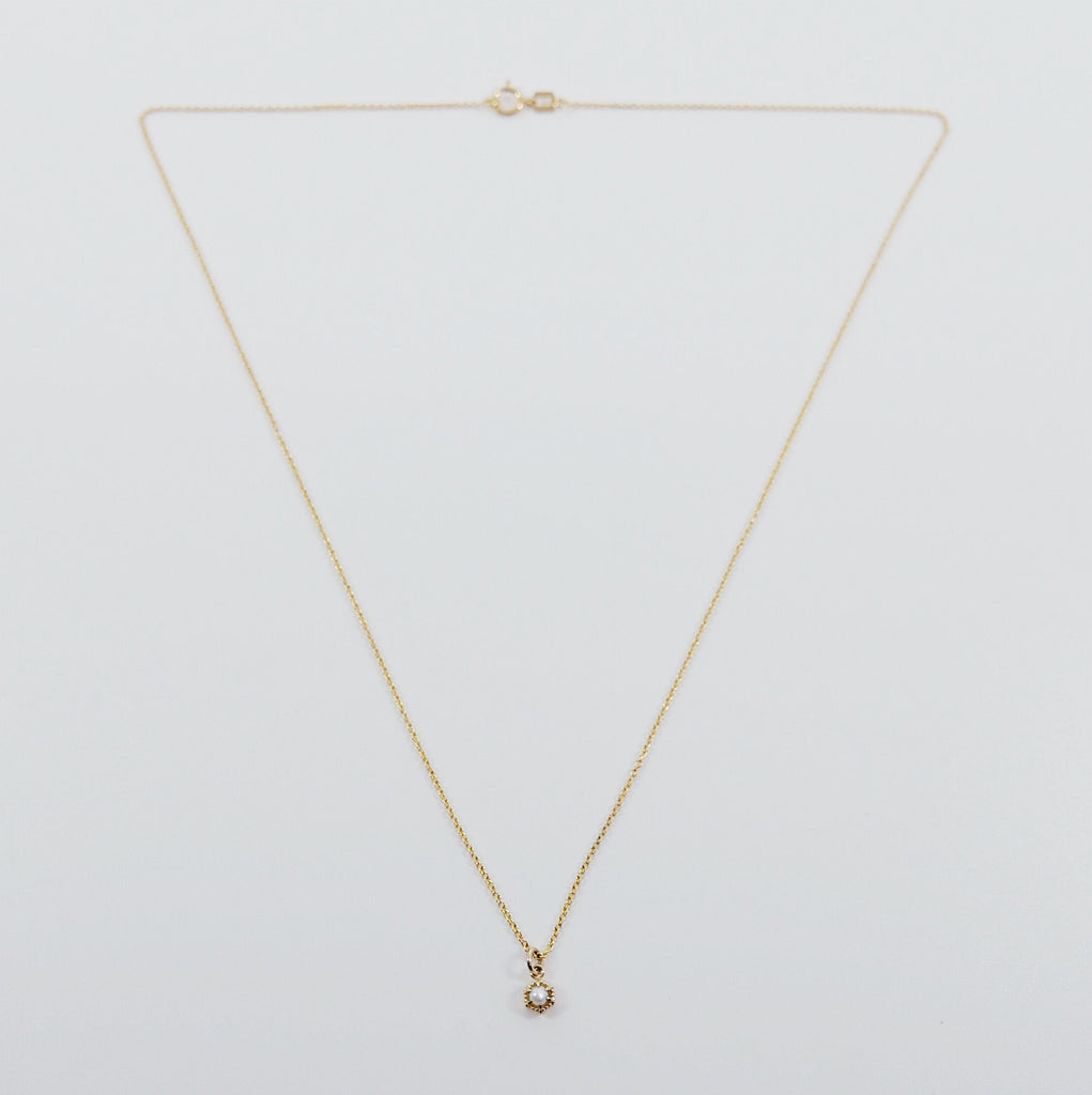 Frame Mini Pearl Necklace, small dainty pearl necklace, pearl solitaire necklace, small pearl necklace, pearl setting necklace