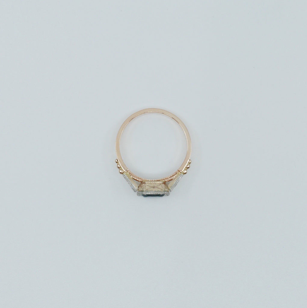 Iris Sapphire Ring, 14k gold & palladium ring, Sapphire ring with diamonds, Blue sapphire ring, Big sapphire statement ring, oval sapphire