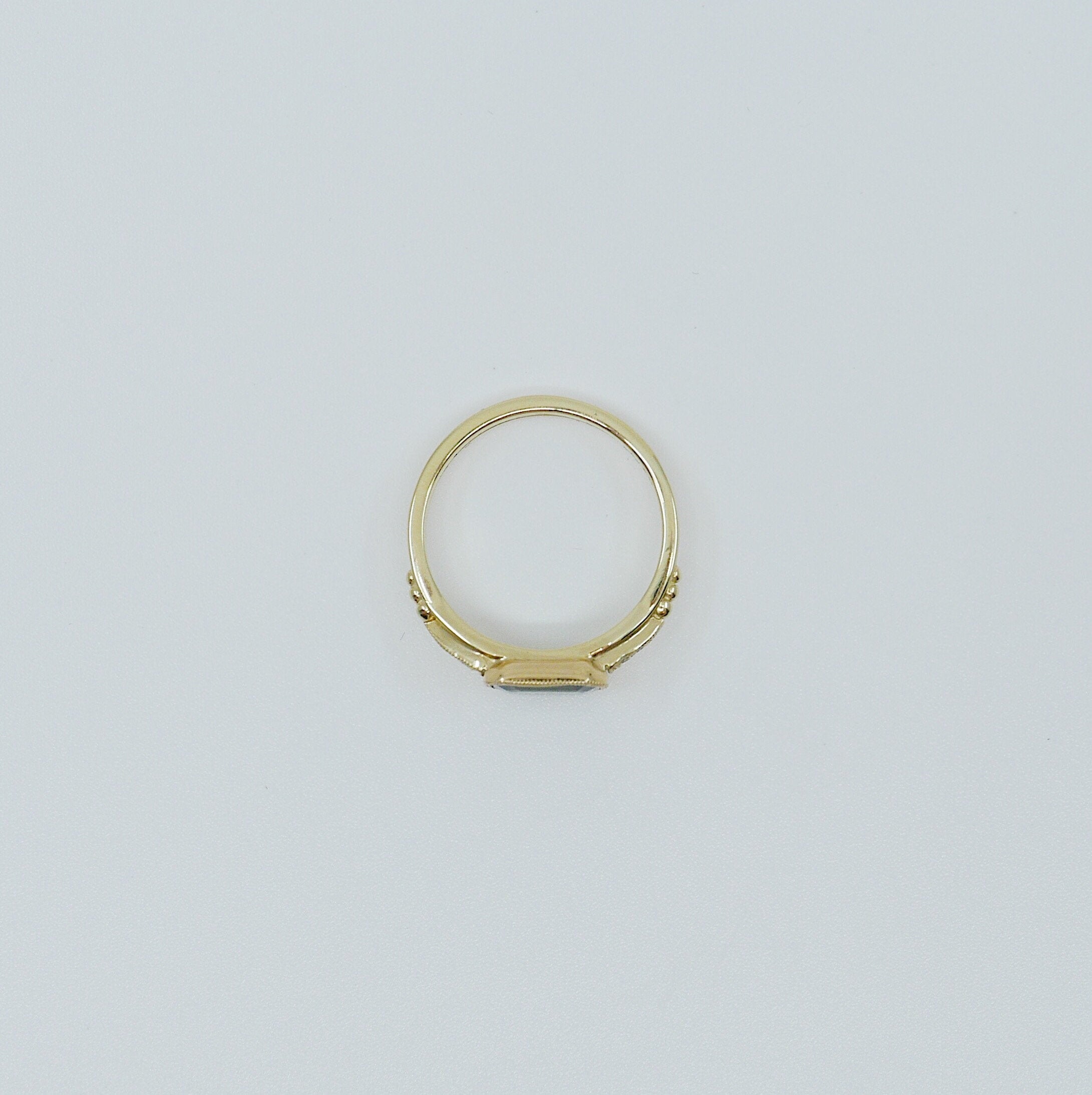 Inez Green Sapphire Ring, Sapphire and diamond ring, 14k gold green sapphire ring, sapphire ring, green sapphire ring