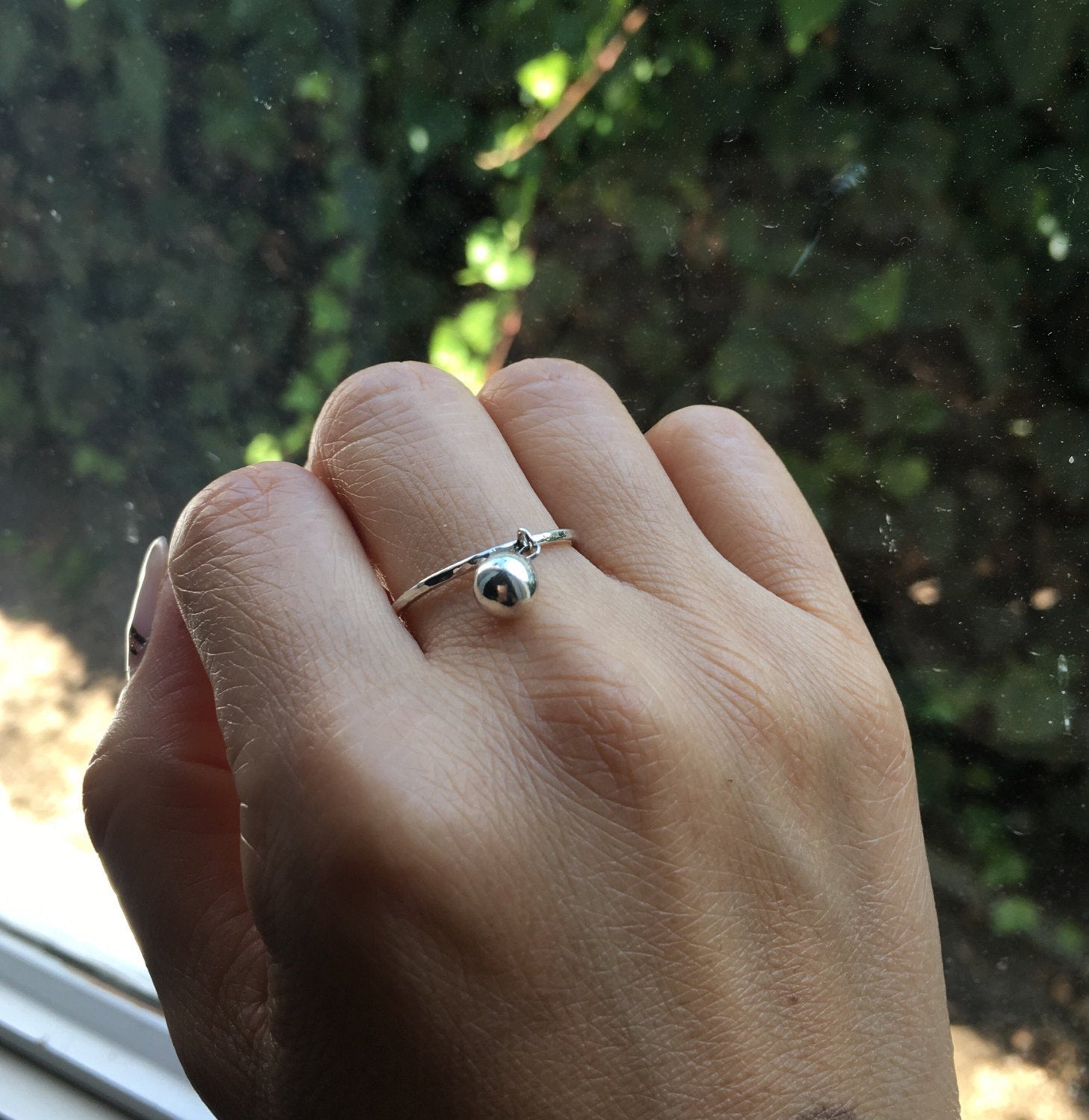 Silver Ball Charm Ring | Mason Grace