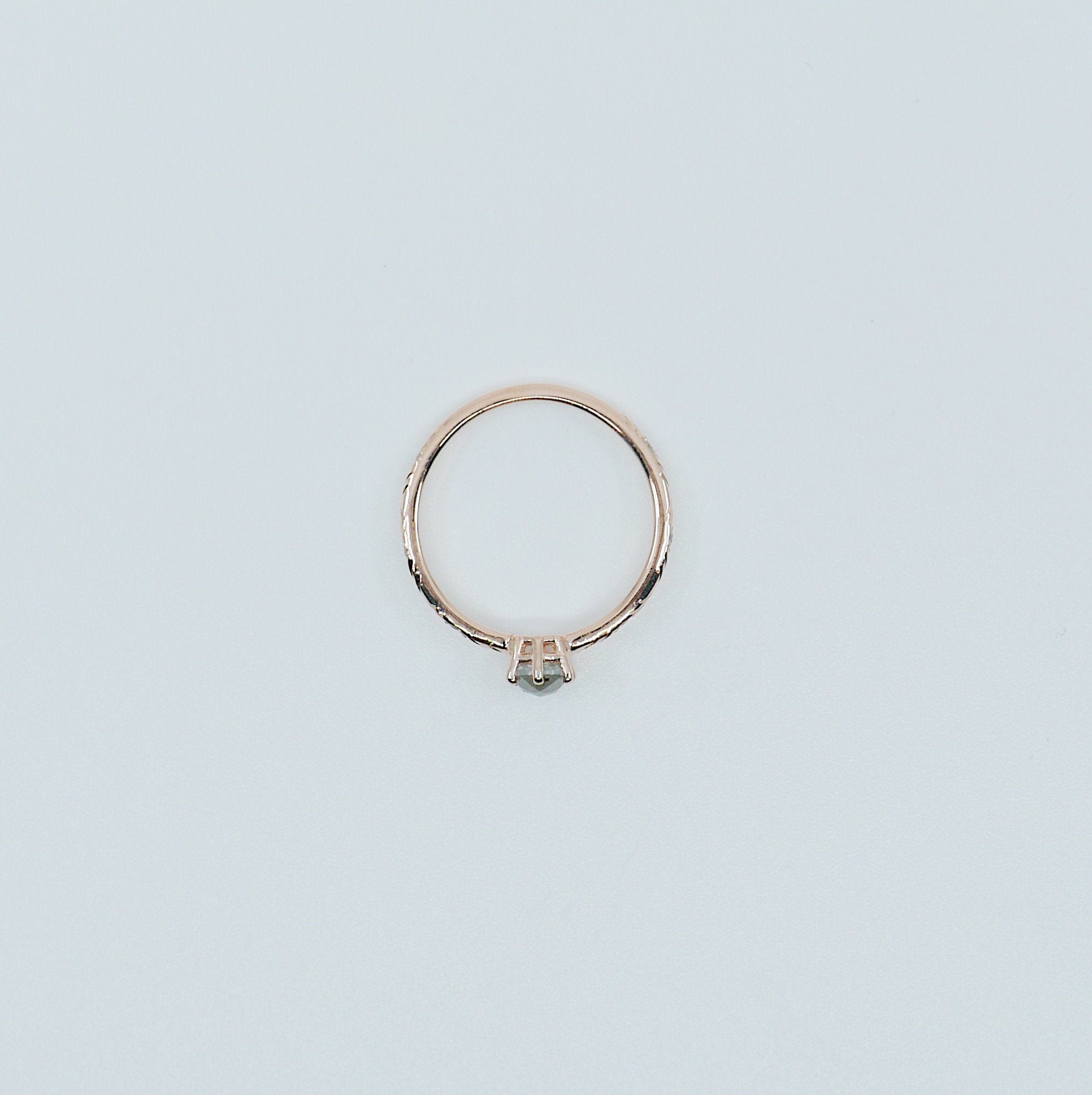 Claire Rose Cut Grey Diamond Ring, Grey Diamond Ring, rustic diamond ring, engagement ring, gold band, diamond ring, diamond band