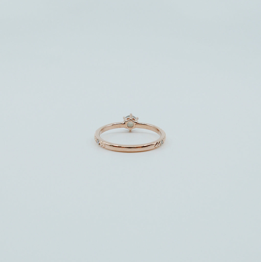 Claire Rose Cut Grey Diamond Ring, Grey Diamond Ring, rustic diamond ring, engagement ring, gold band, diamond ring, diamond band