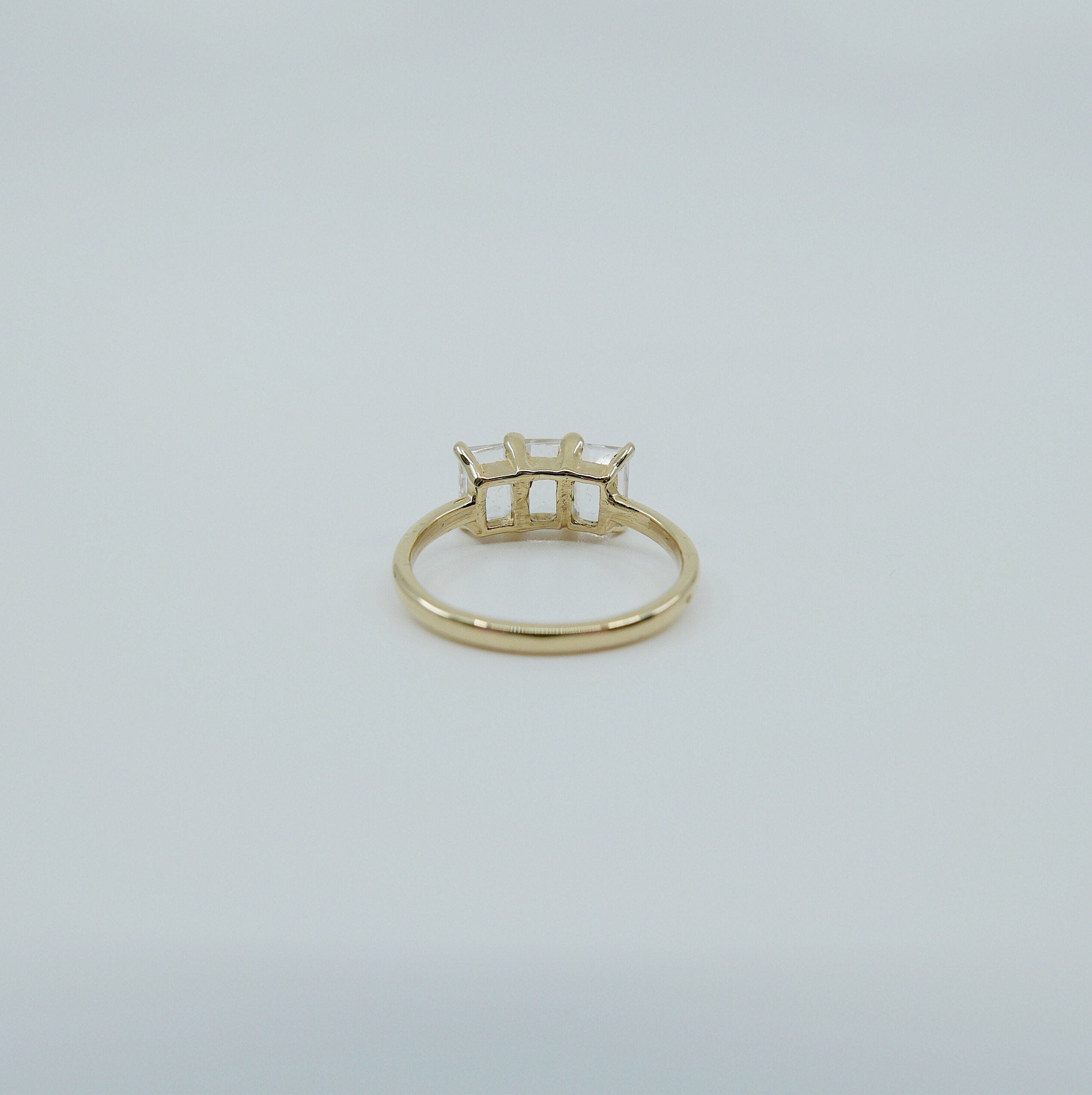 Eve Topaz Ring, topaz emerald cut ring, topaz ring, statement ring, alternative bridal tourmaline, white stone ring