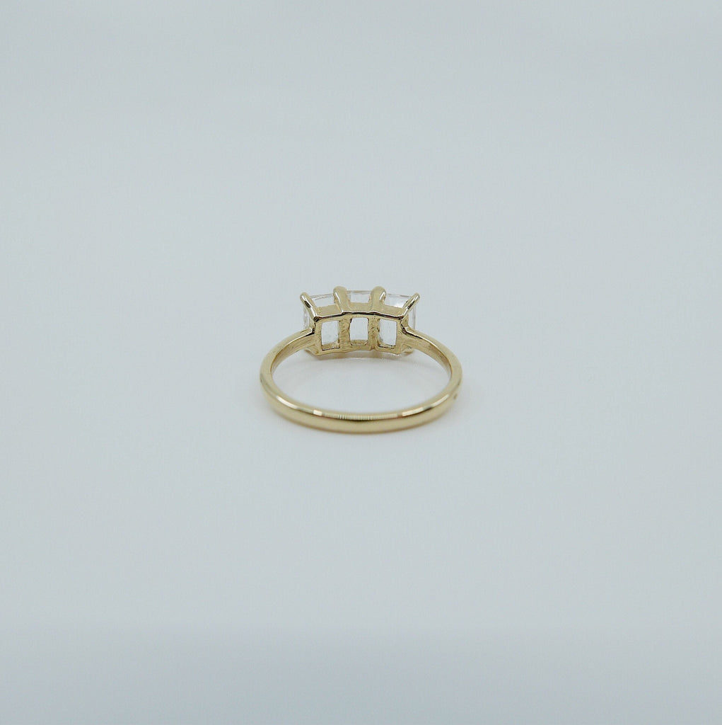 Eve Topaz Ring, topaz emerald cut ring, topaz ring, statement ring, alternative bridal tourmaline, white stone ring