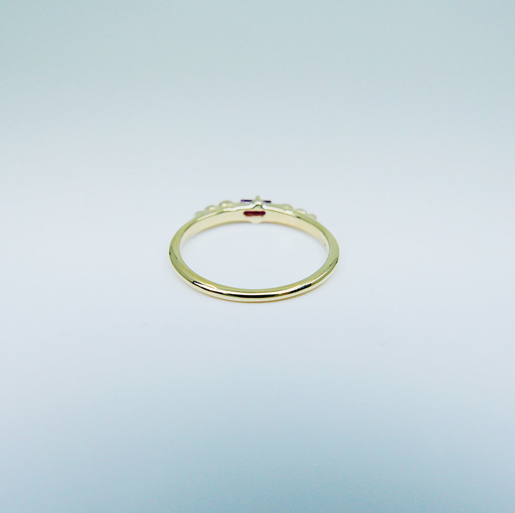 Ellipsis Baguette Ruby Ring, baguette ring, ruby and gold ring, 14k ruby ring, ruby ring, ellipsis ring