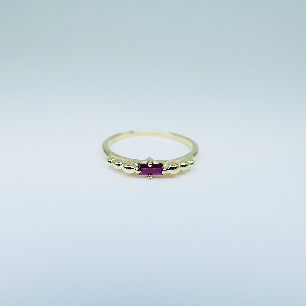 Ellipsis Baguette Ruby Ring, baguette ring, ruby and gold ring, 14k ruby ring, ruby ring, ellipsis ring