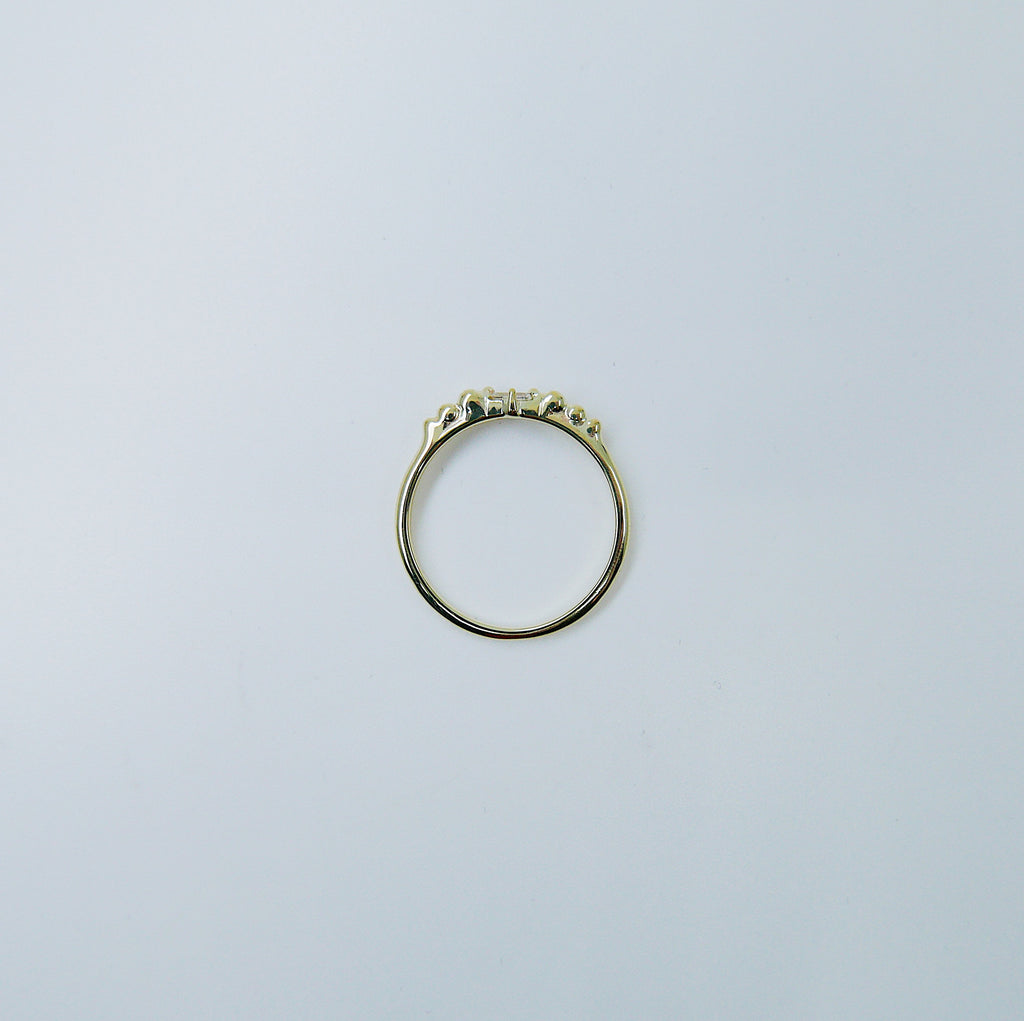 Ellipsis Baguette Diamond Ring, baguette ring, diamond and gold ring, 14k diamond ring, diamond ring, ellipsis ring