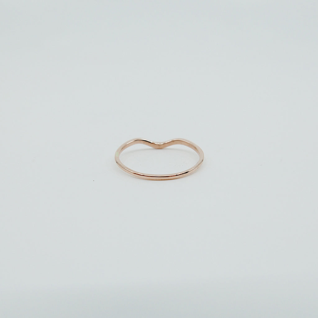 Chevron Diamond Arc Ring, gold arch ring, stacking ring, diamond and hand engraved wedding ring, nesting band, nesting ring, wedding band
