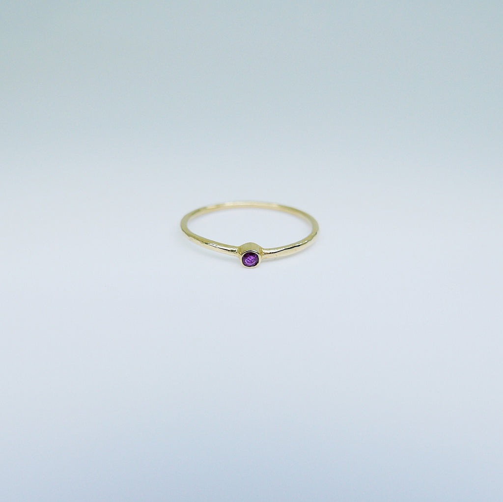 Mini Birthstone Bezel ring, birthstone solitaire ring, 14k birthstone stackable ring, small round birthstone ring, birthstone ring
