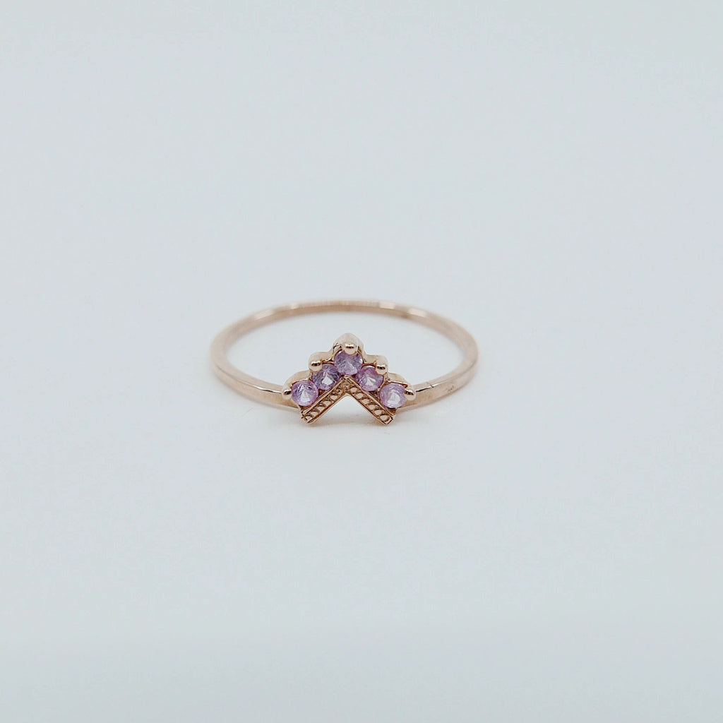 Chevron Pink Sapphire Ring, Pink Sapphire Ring, Chevron Ring, 14k Gold chevron ring, sapphire ring, pink sapphire chevron ring