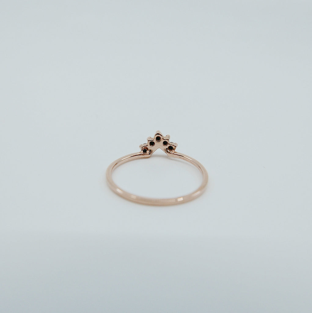Chevron Black Diamond Ring, Black Diamond Ring, Chevron Ring, 14k Gold chevron ring, black diamond ring, diamond chevron ring