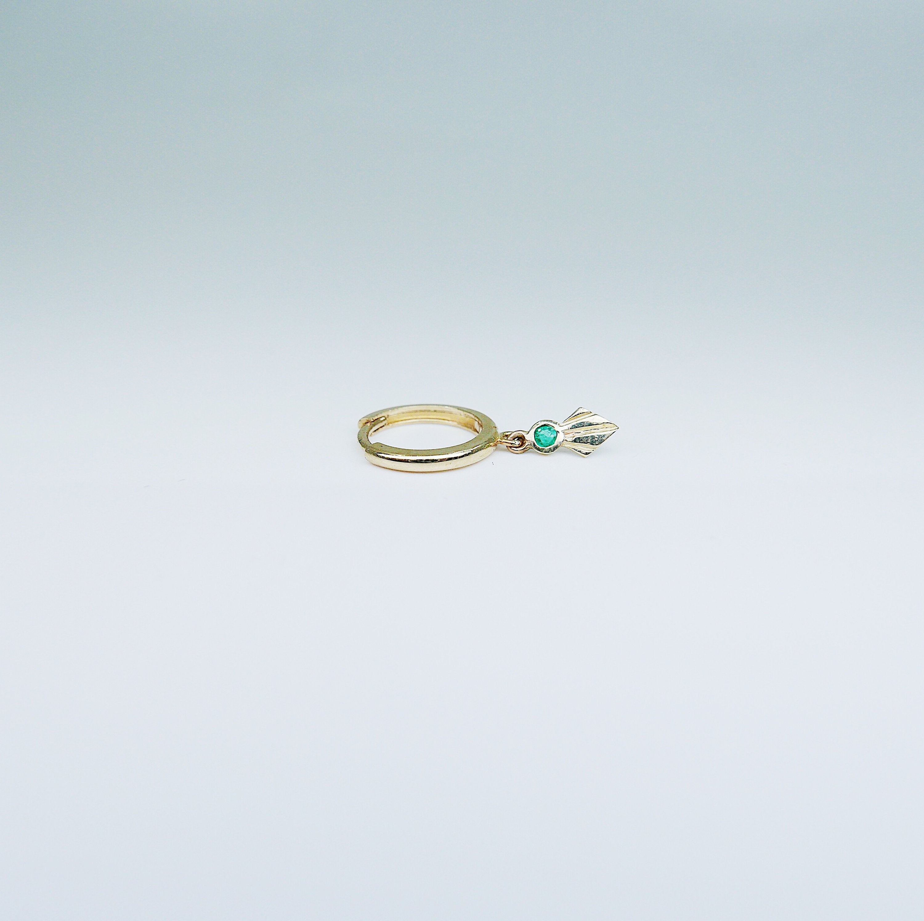 Fan Emerald Hoops, Art deco hoops, Geometric Hoop Earrings, Emerald hoops, emerald fan hoops, green fan earrings, emerald earrings