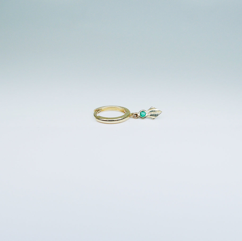 Fan Emerald Hoops, Art deco hoops, Geometric Hoop Earrings, Emerald hoops, emerald fan hoops, green fan earrings, emerald earrings