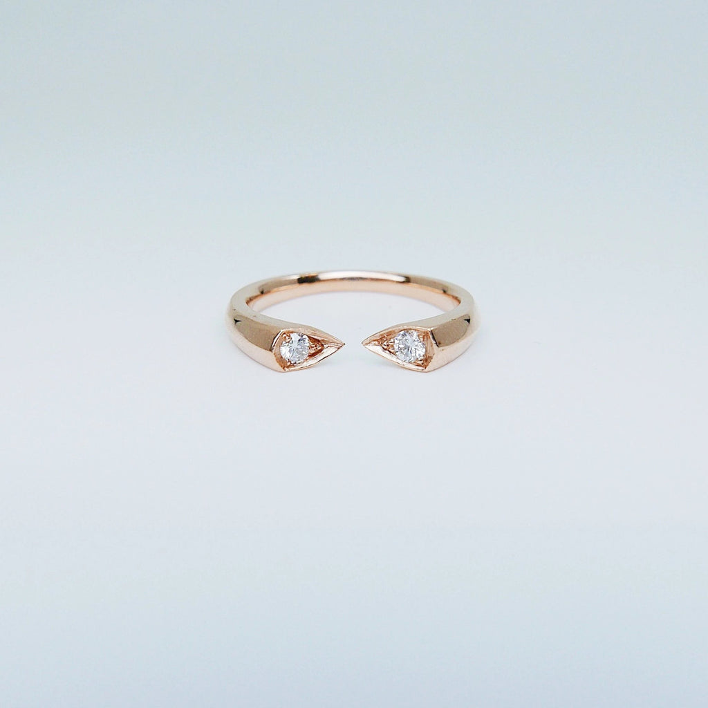 Pointed Peak Cuff, diamond cuff ring, diamond band, open band with diamonds, diamond open band, diamond peak cuff ring, diamond ring