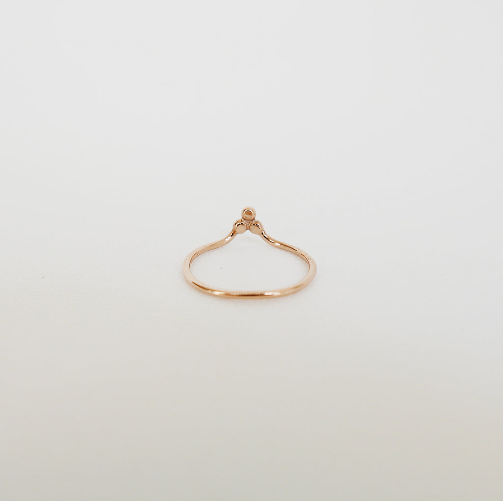 Three Dot Diamond Ring, Chevron diamond ring, chevron stacking ring, stacking ring, nesting band, chevron ring with stones