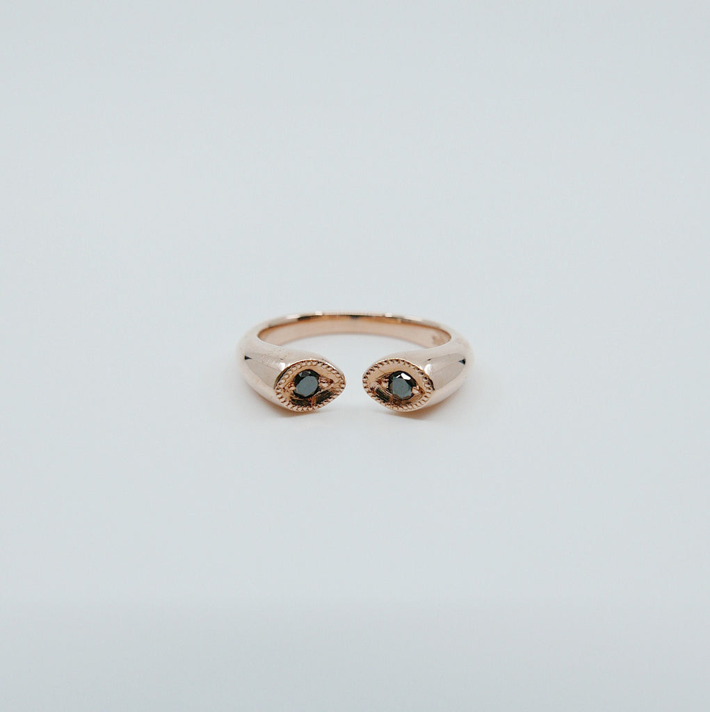 Peak Cuff Diamond Band, diamond cuff ring, diamond band ring, black diamond cuff ring, open band with diamonds, diamond open band