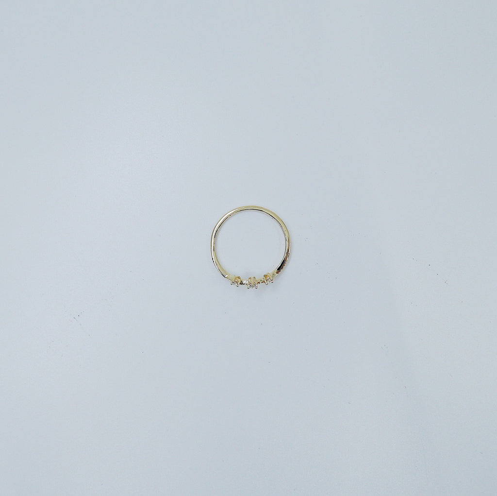 Scattered Diamond Arc Deluxe Ring, 14k gold arc ring, delicate dainty thin ring, stacking ring, wedding band, rose gold ring, diamond band