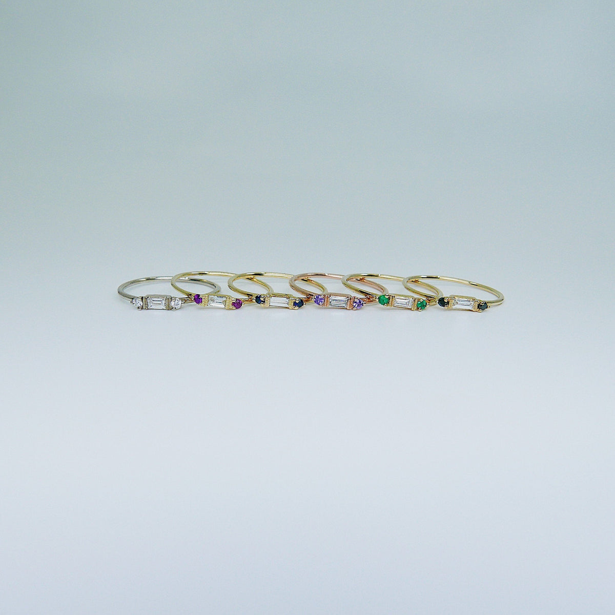 Grand Baguette Ring, 14k Stacking baguette ring, Diamond baguette ring, Three stone ring, Diamond stacking ring, Baguette band, Dainty ring