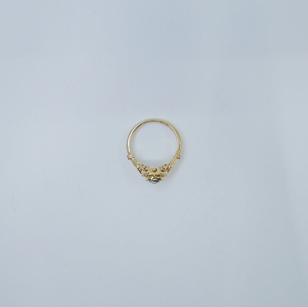 Eloise Bezel Champagne Diamond Ring, Champagne diamond and gold ring, 14k gold ring, diamond ring, champagne diamond ring, bezel ring