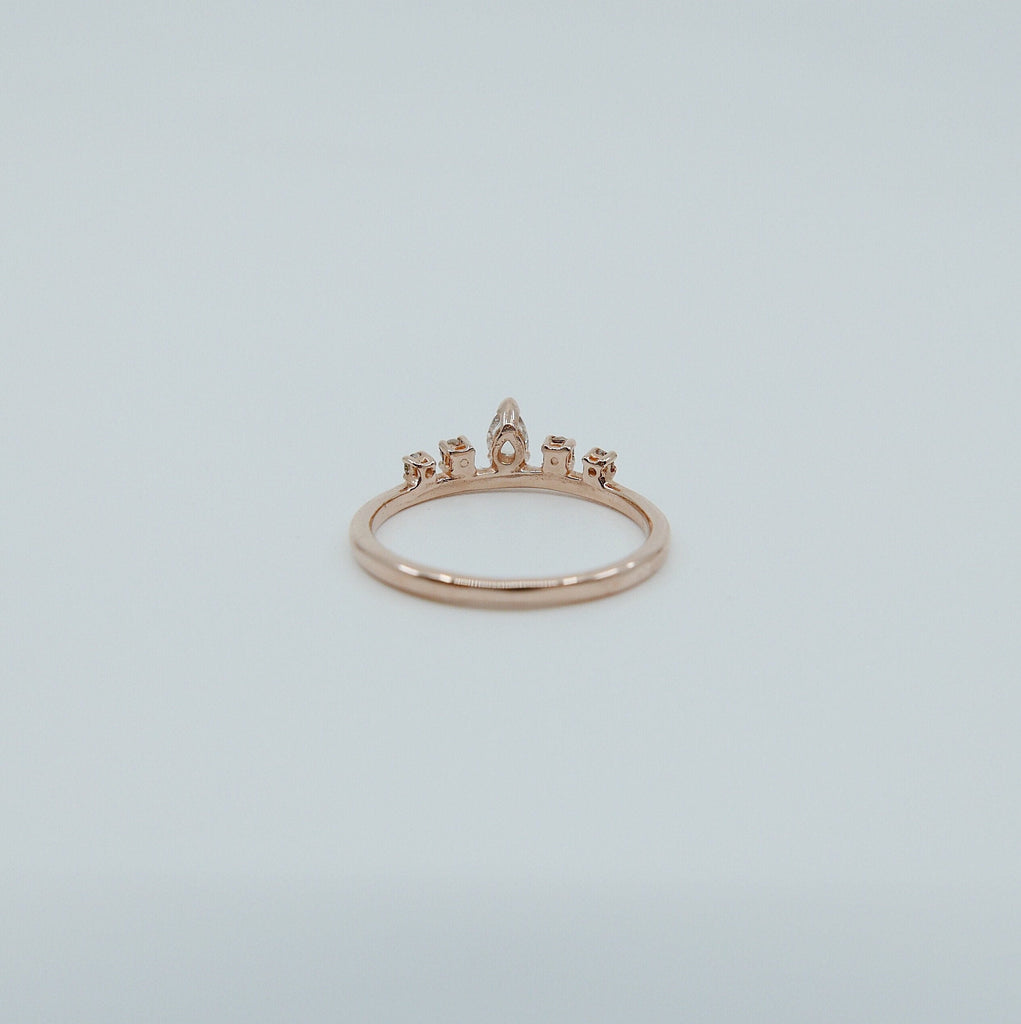 Reine Rose Cut Champagne Diamond Ring, Queen ring, Royal ring, stacking ring, crown ring, princess ring, tiara ring, engagement ring